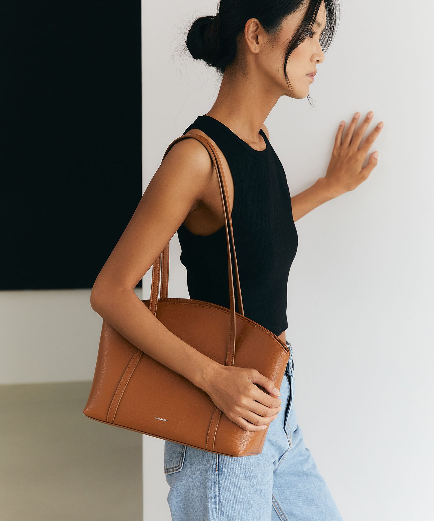 トートバッグ ^MONOROW^ Sarah bag camel SARA BAG CAMEL SARA CAMEL - MONOROW | 60% - Asian Fashion Online Store