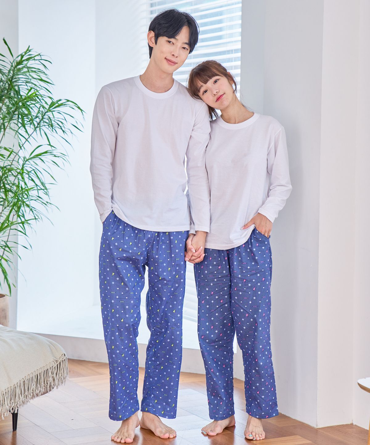 에이원(AONE) 순면 주머니 커플 잠옷 바지
