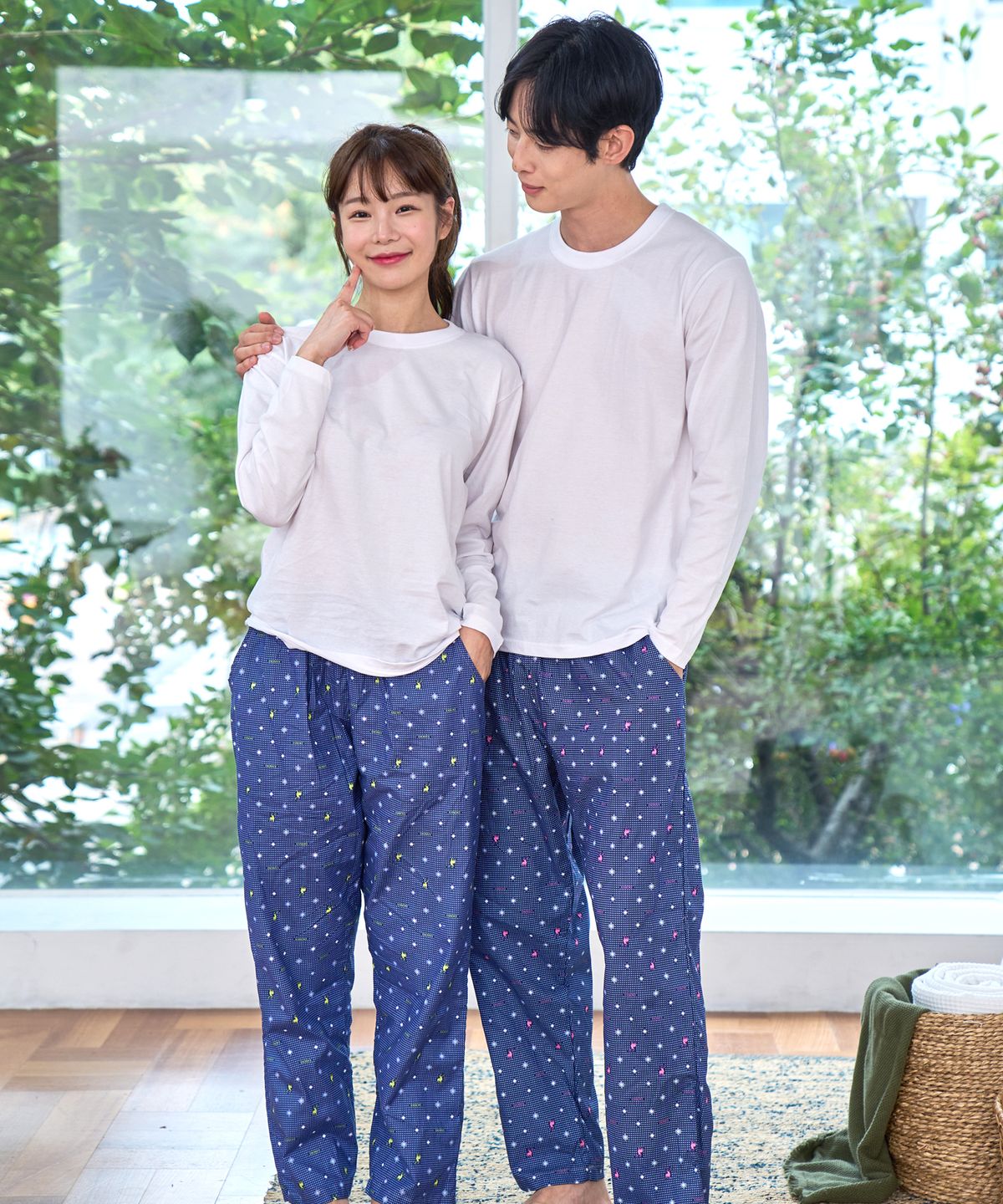 에이원(AONE) 순면 주머니 커플 잠옷 바지