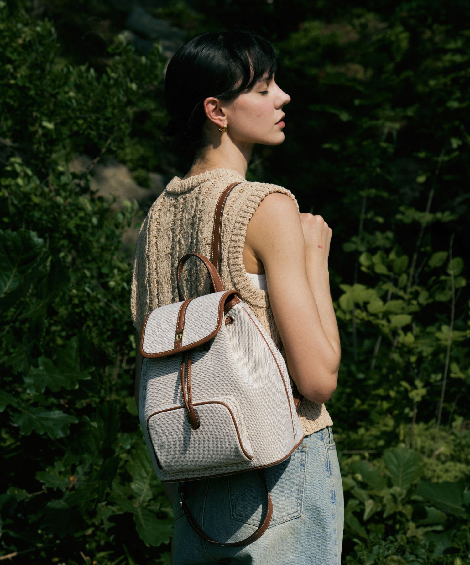 MUSINSA公式 | FOLNUA CLASSIC LOGO POCHE BACKPACK - CANVAS [2COLOR]