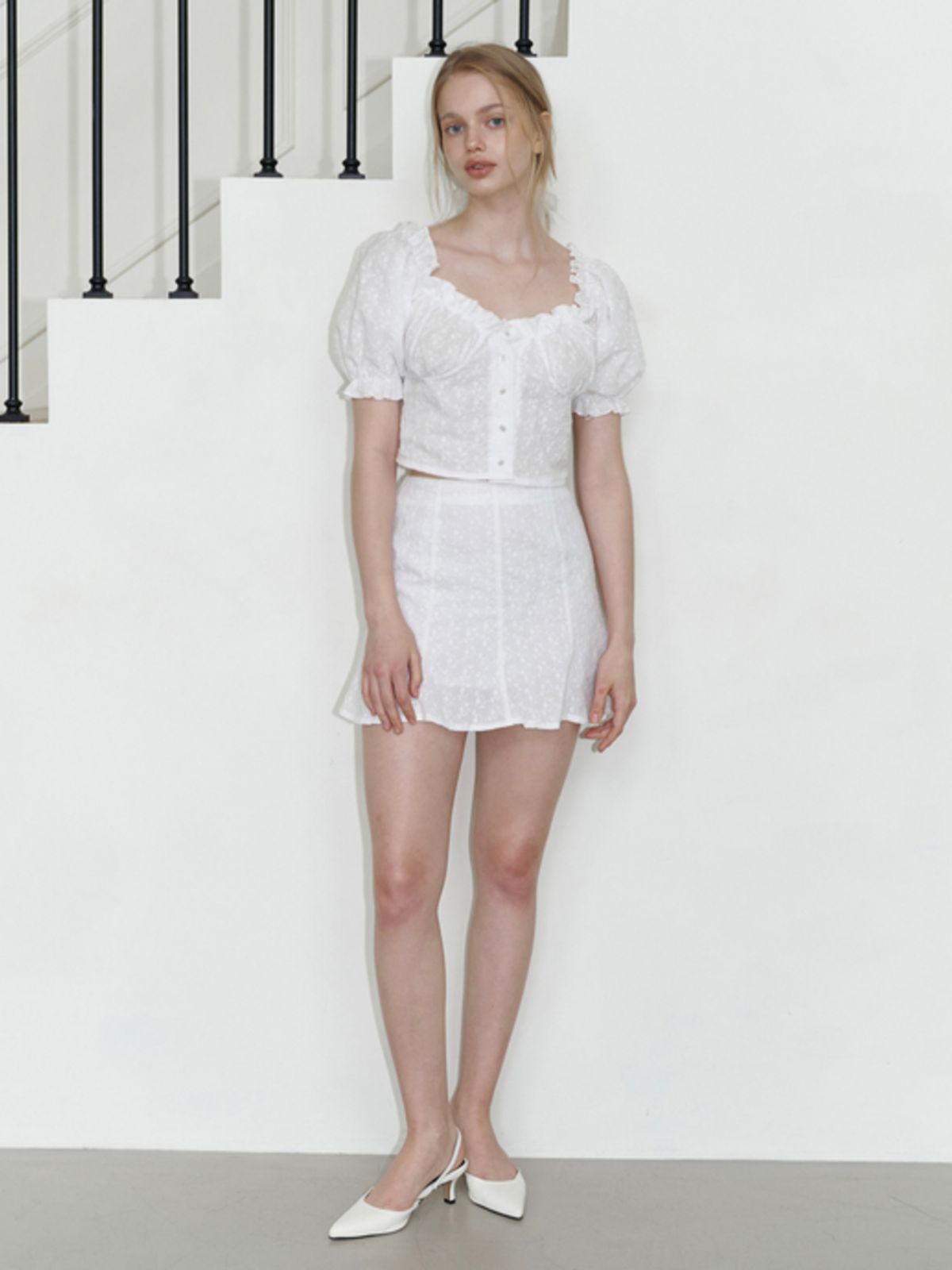 카인더베이비(KINDABABY) love blossom skirt - white