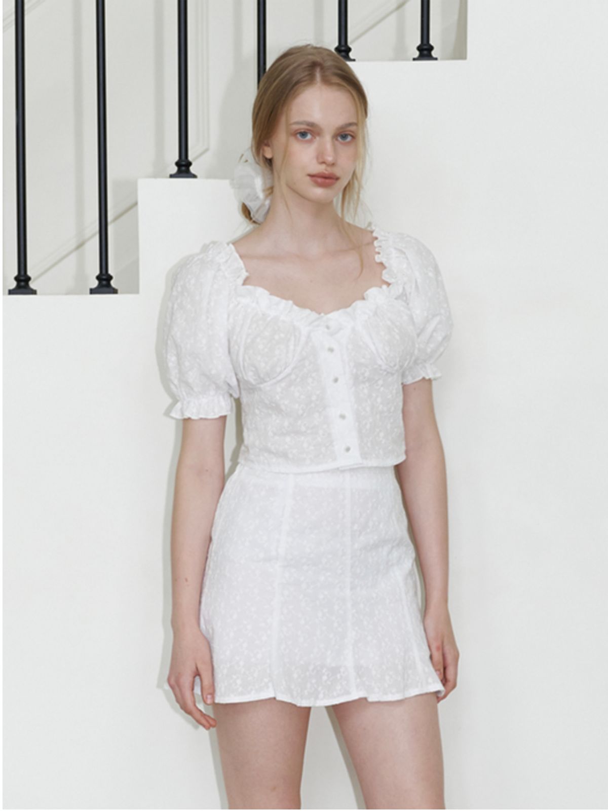 카인더베이비(KINDABABY) love blossom frill blouse - white