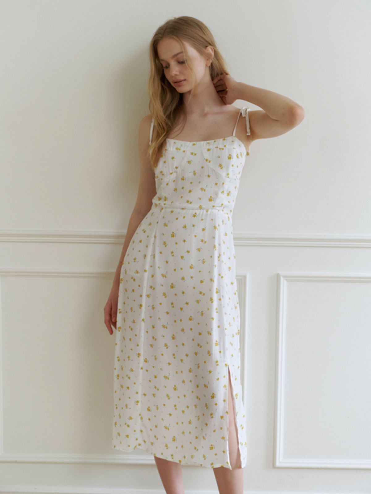 카인더베이비(KINDABABY) Bloom flower ribbon dress - white