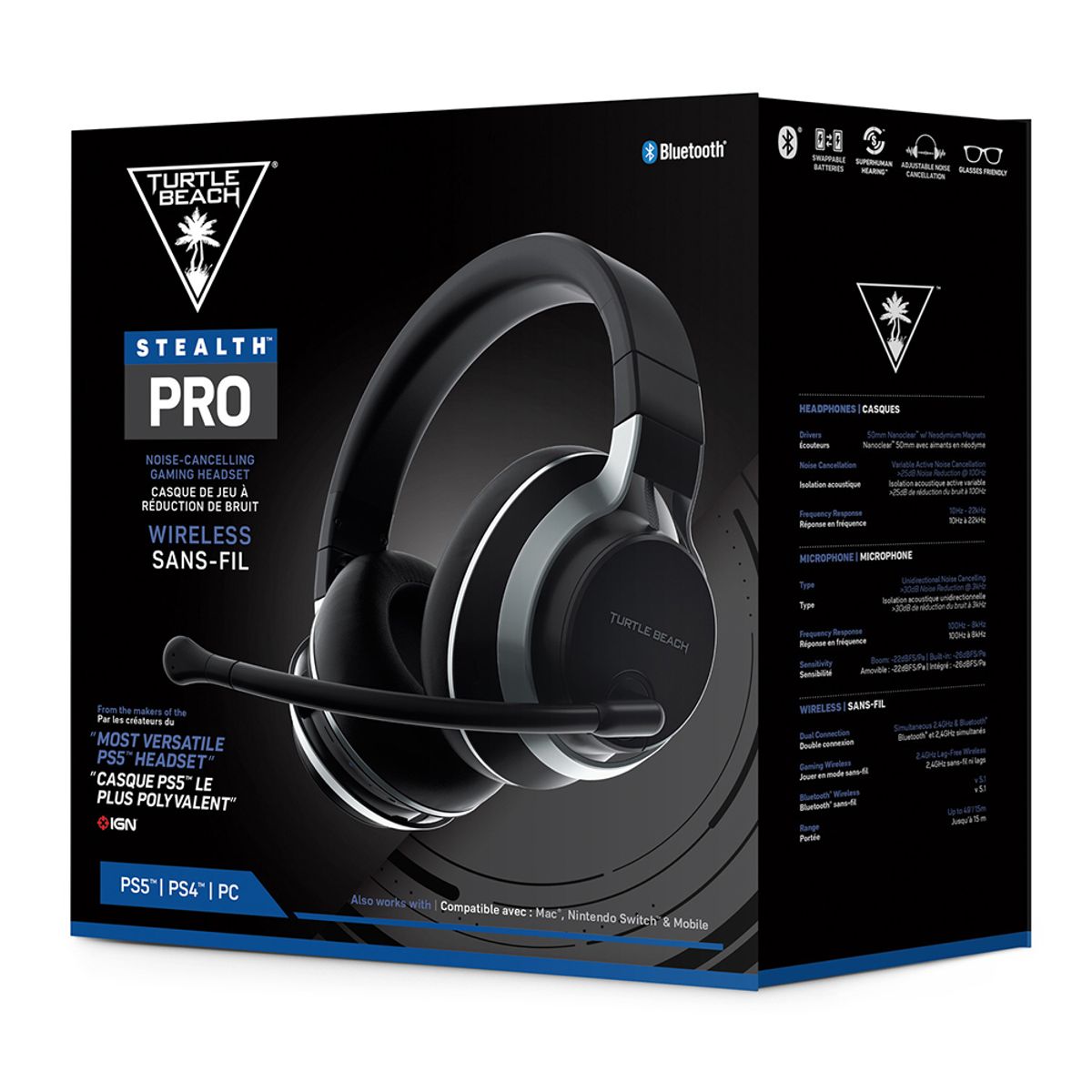 터틀비치(TURTLEBEACH) 스텔스 프로 Stealth Pro 노이즈 캔슬링 무선 게이밍 헤드셋 for PS