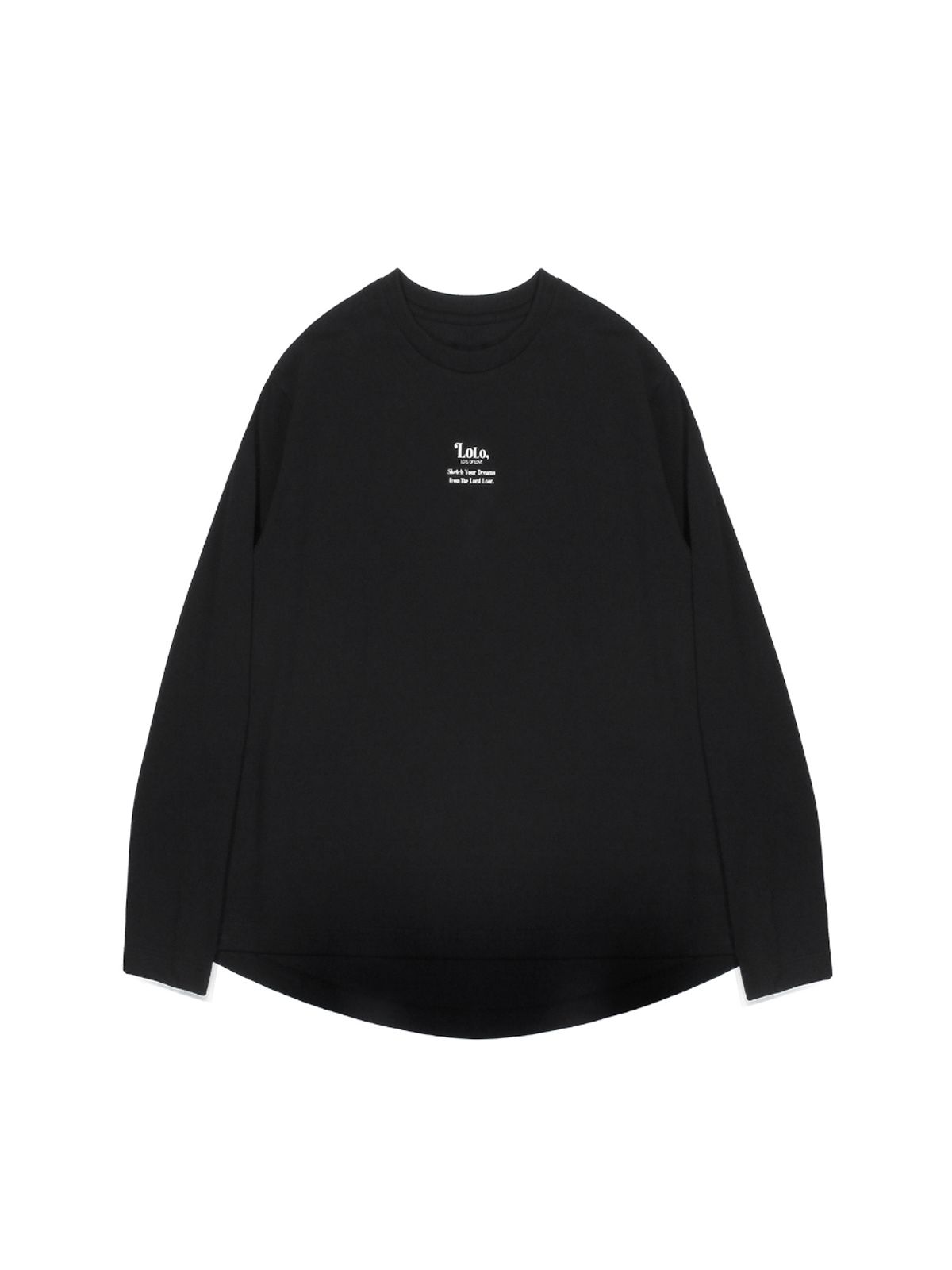 로드로아르(LORDLOAR) 로로 프린팅 베이직 긴팔 티셔츠 BLACK
