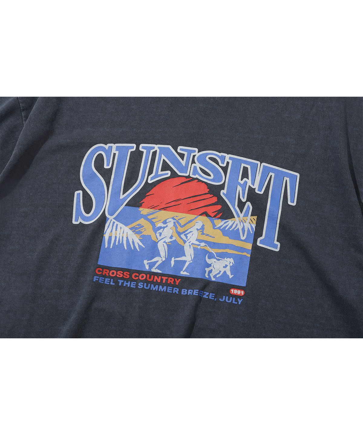꼼파뇨(CPGN STUDIO) Sunset Running 피그먼트 반팔티 다크블루