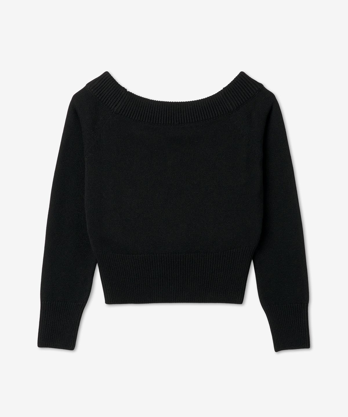 알렉산더 맥퀸(ALEXANDER McQUEEN) 오프 숄더 니트 - 블랙 / 758588Q1A6Y1000
