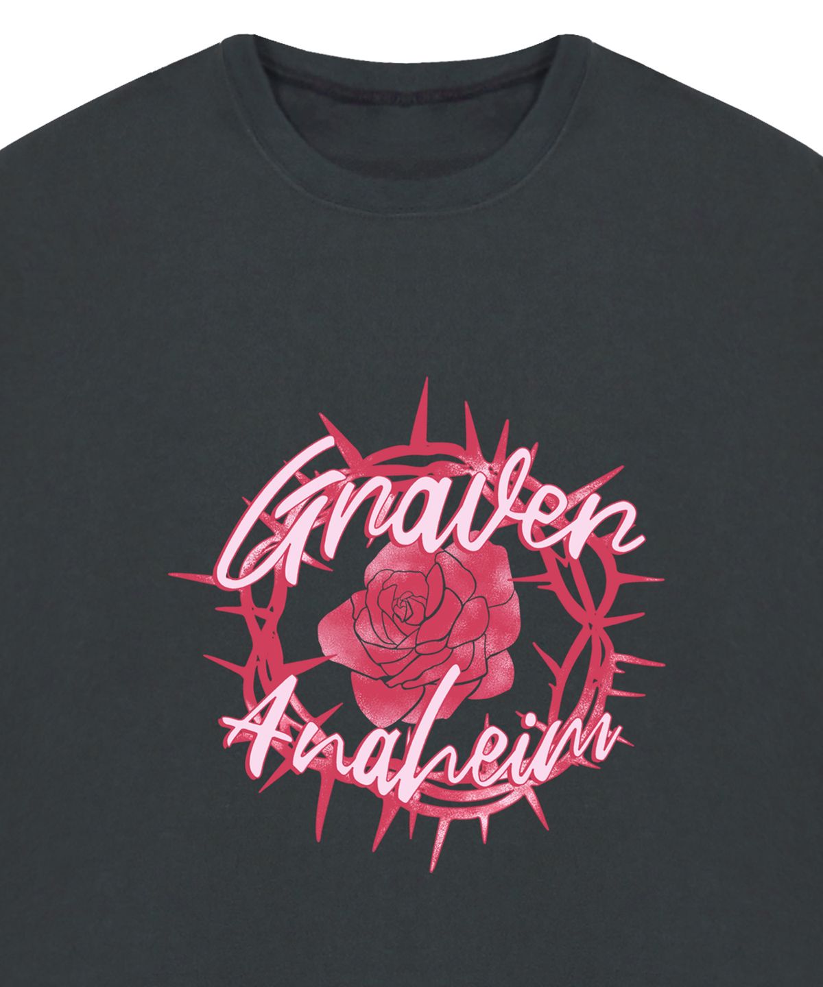 그레이버(GRAVER) [UNISEX]로맨틱 로즈 반팔티_차콜