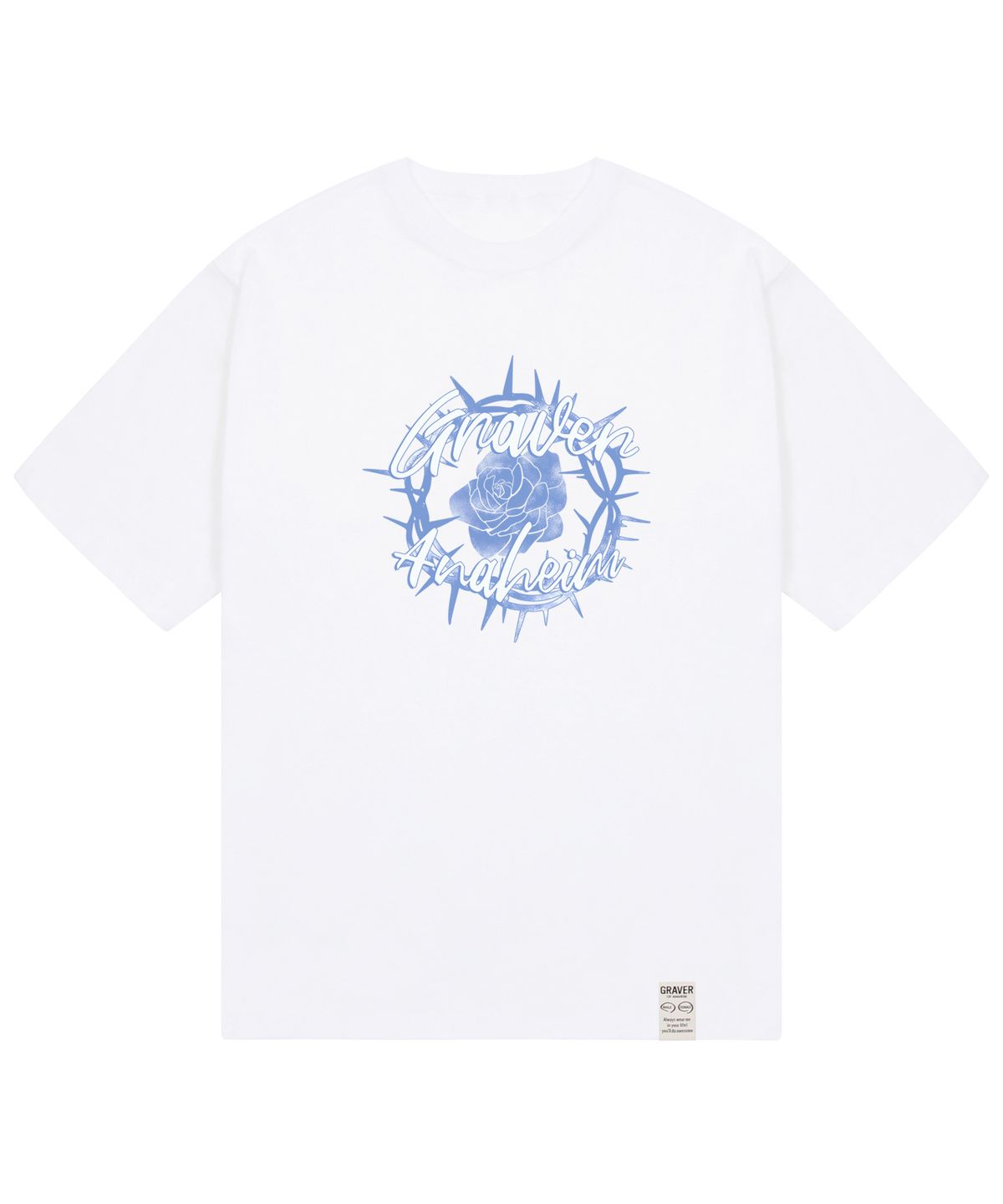 그레이버(GRAVER) [UNISEX]로맨틱 로즈 반팔티_화이트