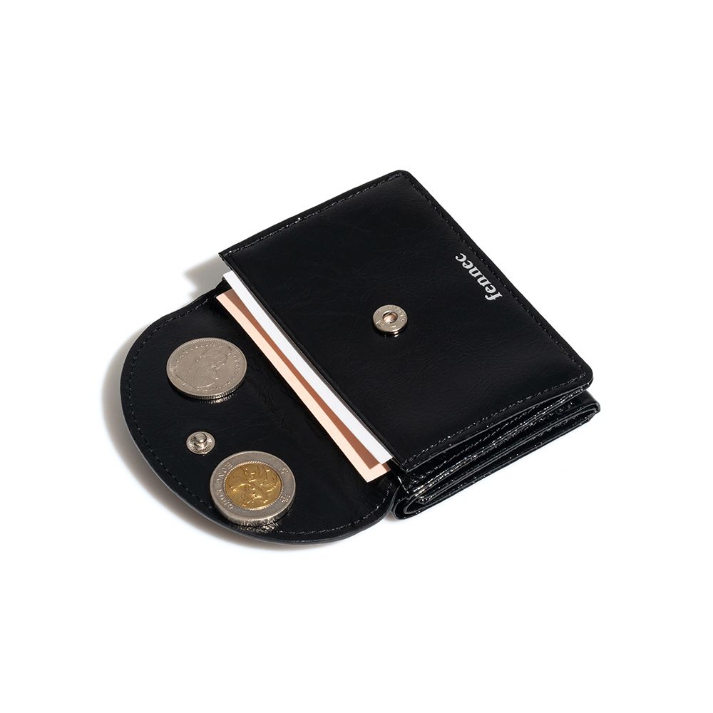 ★Fennec★ CRINKLE HALFMOON MINI WALLET BLACK FM1WT01BKF MUSINSA | fennec CRINKLE HALFMOON MINI WALLET - BLACK