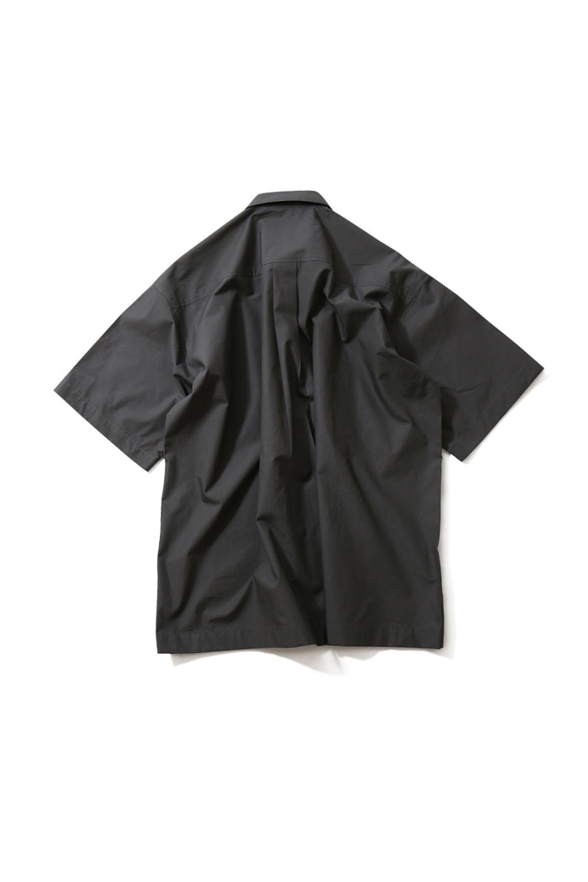 홀리선(HORLISUN) Joshua Extra Typewriter Solid Open Collar Shirts Charcoal Gray