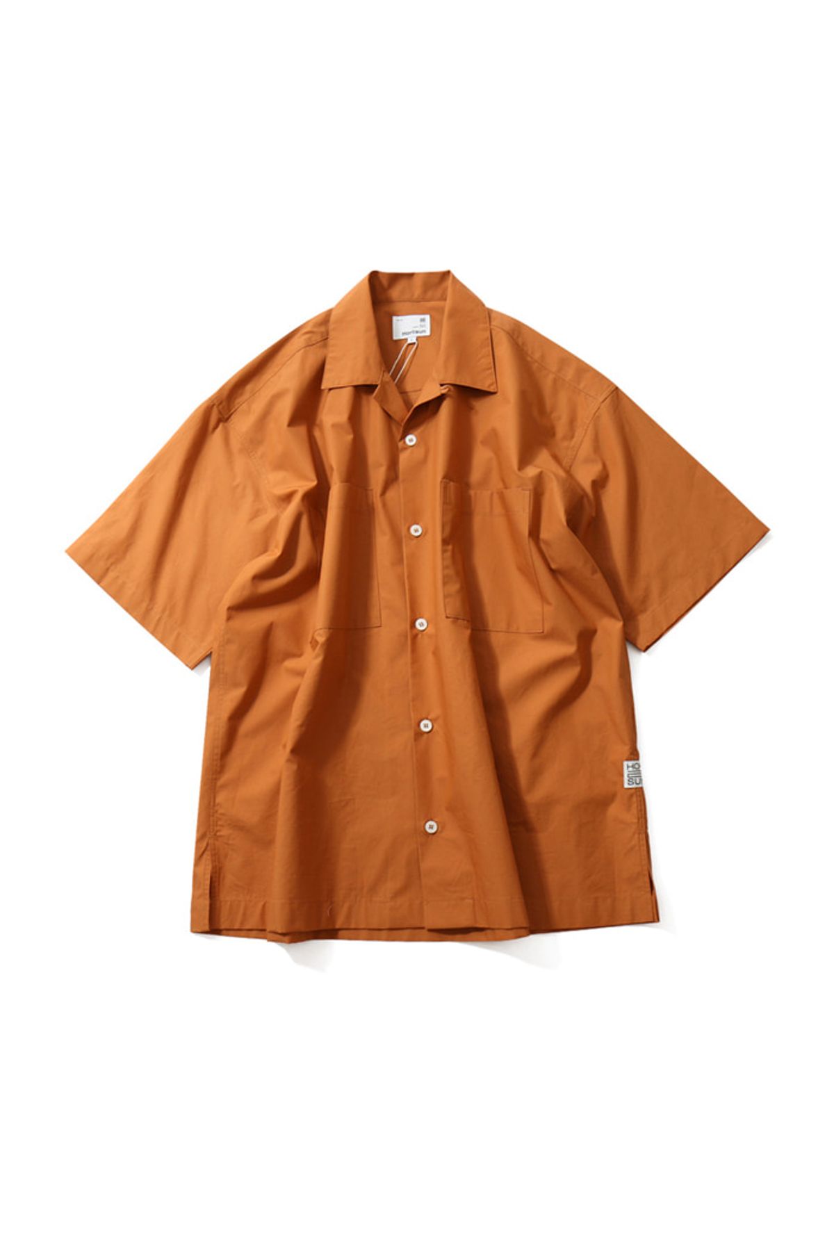 홀리선(HORLISUN) Joshua Extra Typewriter Solid Open Collar Shirts Umber
