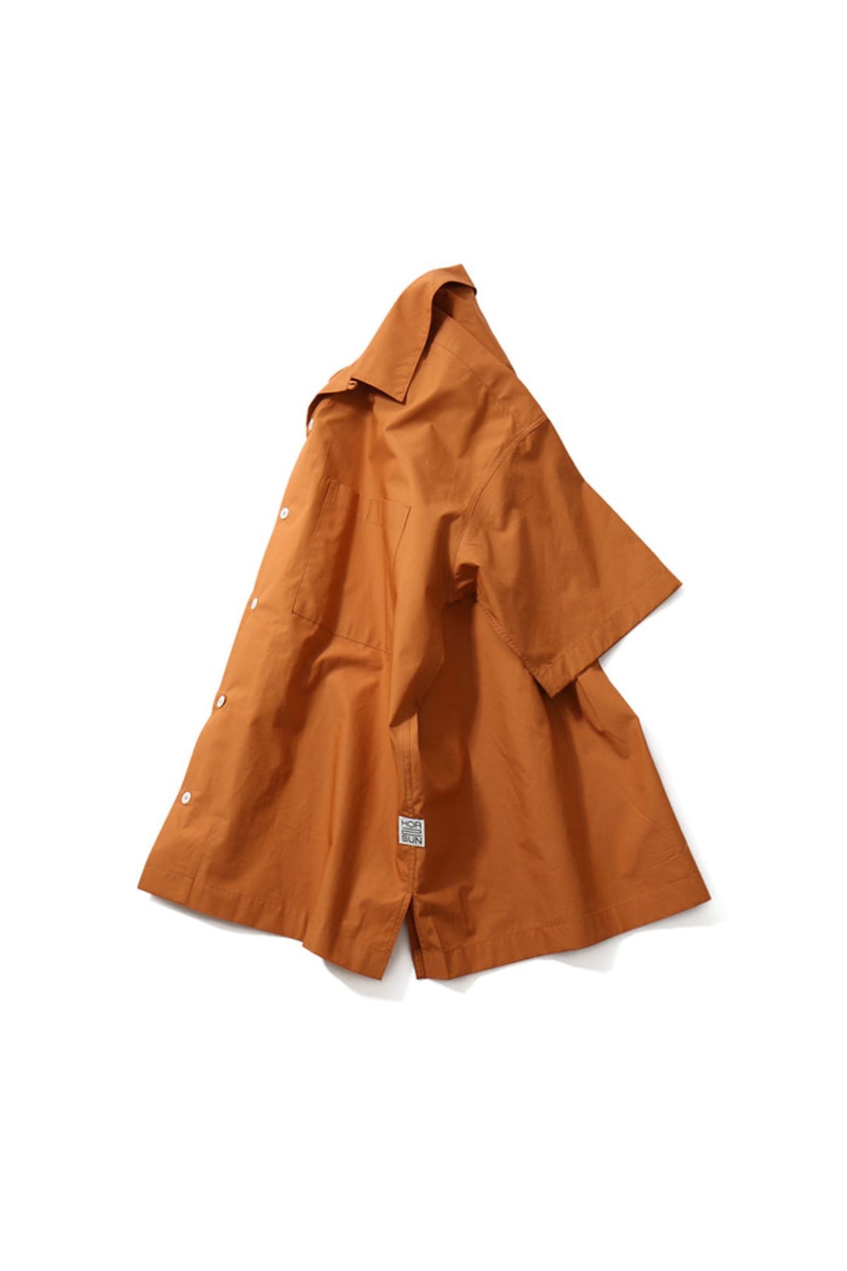 홀리선(HORLISUN) Joshua Extra Typewriter Solid Open Collar Shirts Umber