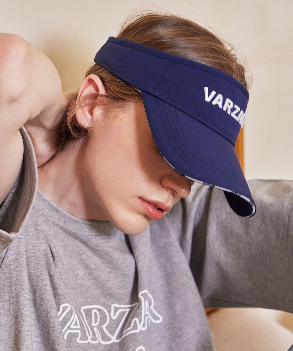 바잘(VARZAR) 샌드위치 바이저 썬캡 네이비