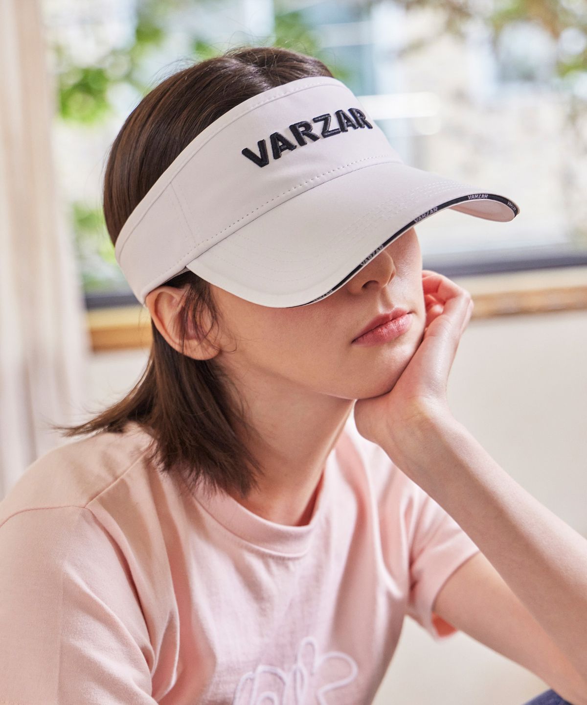 바잘(VARZAR) 샌드위치 바이저 썬캡 화이트