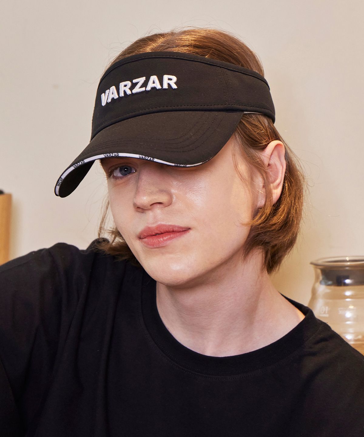 바잘(VARZAR) 샌드위치 바이저 썬캡 블랙