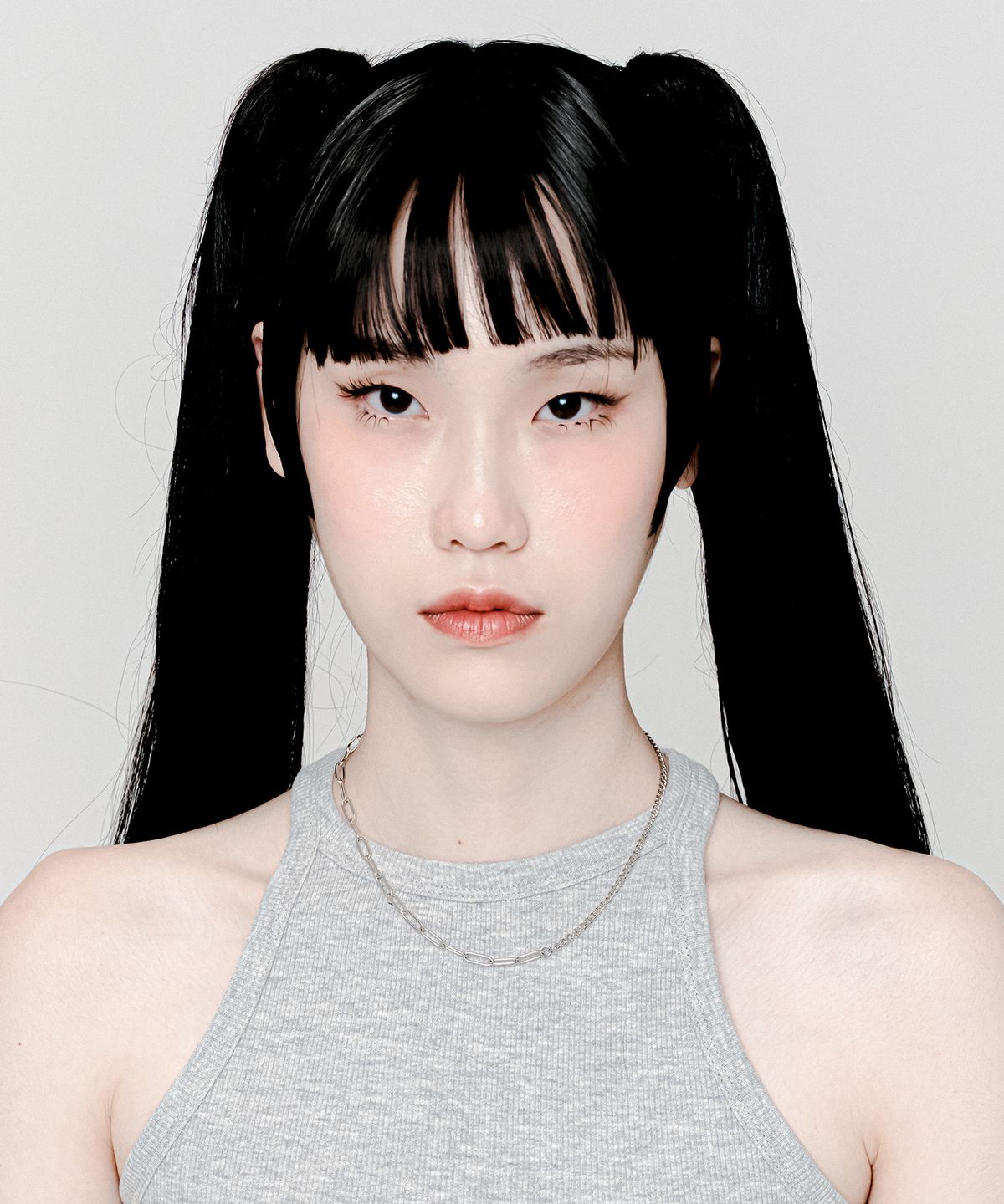 꼬리에(CCORIE) 믹스 체인 목걸이 실버