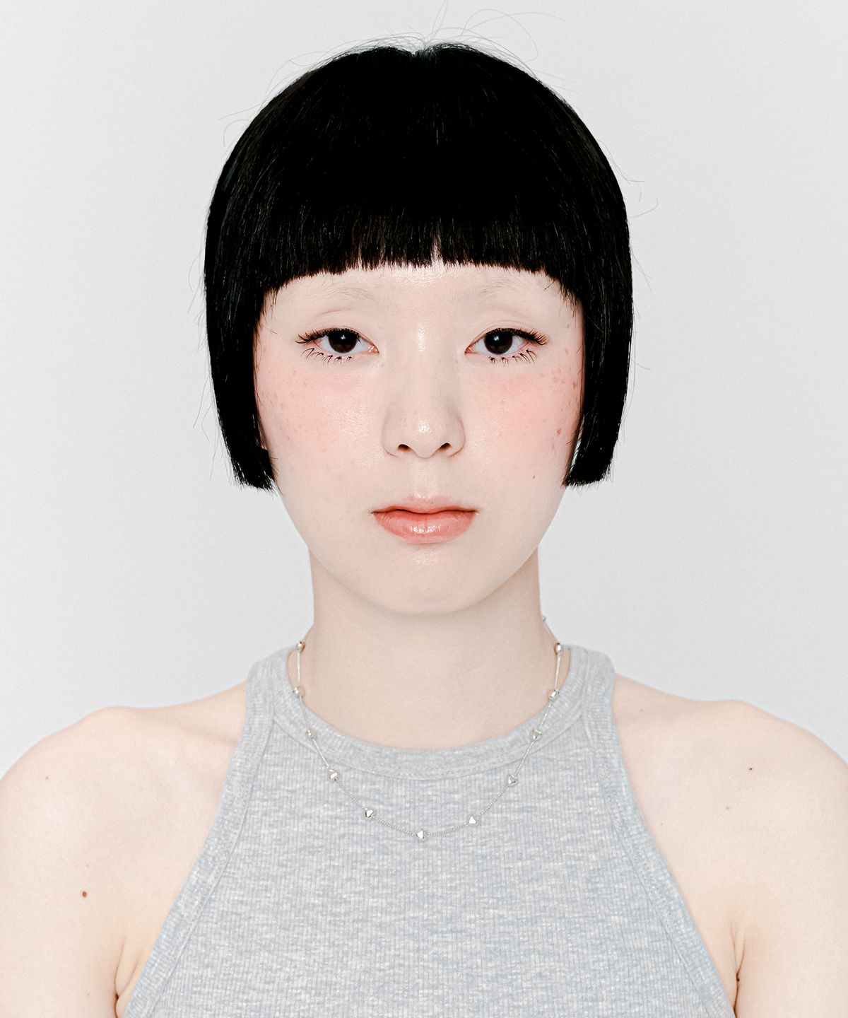 꼬리에(CCORIE) 하트 브릿지 체인 목걸이 실버
