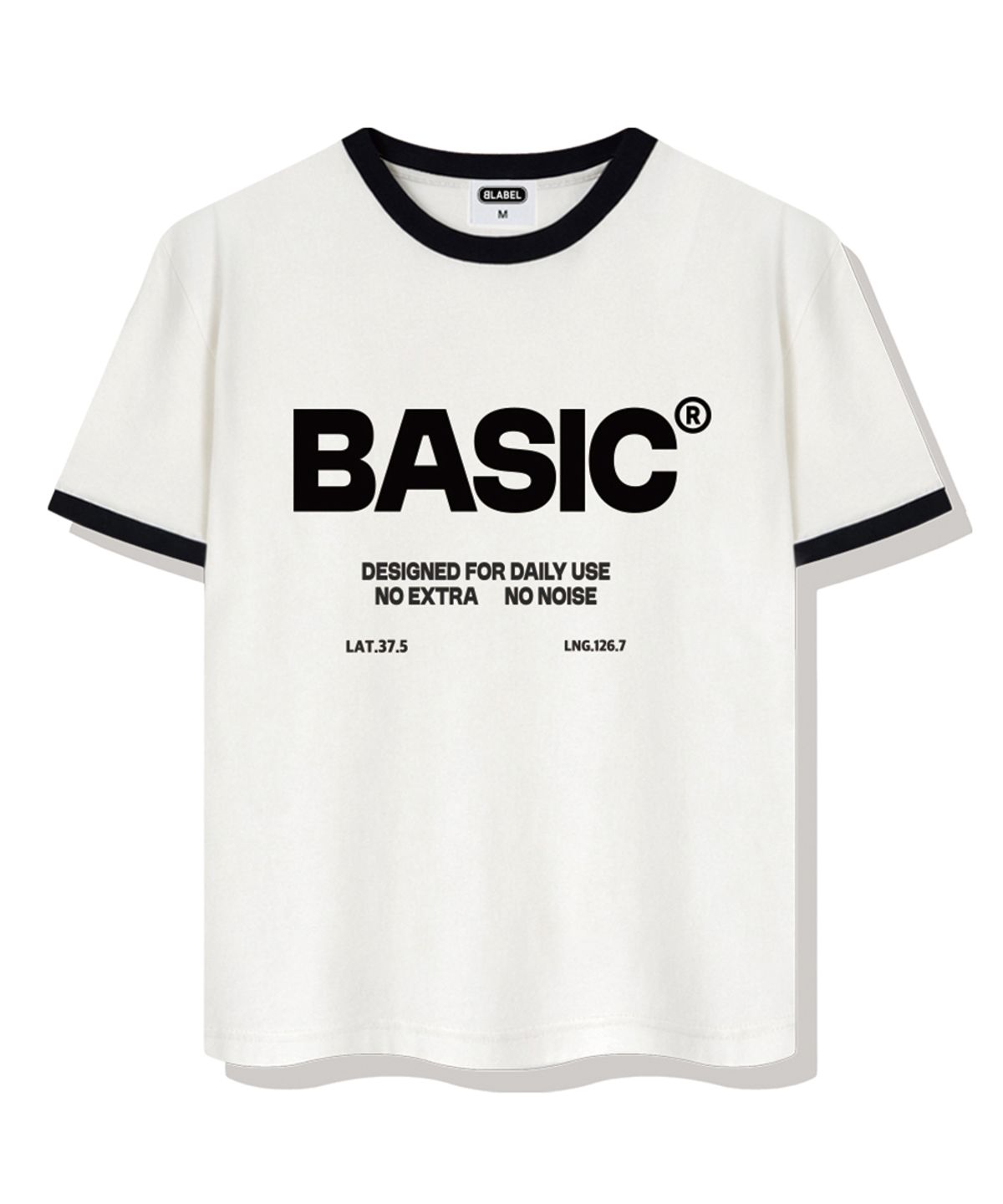 베이직라벨(BASIC LABEL) NoExtras Ringer Loose Fit Short-Sleeved T-Shirt 4 Color [BLSE_4002]