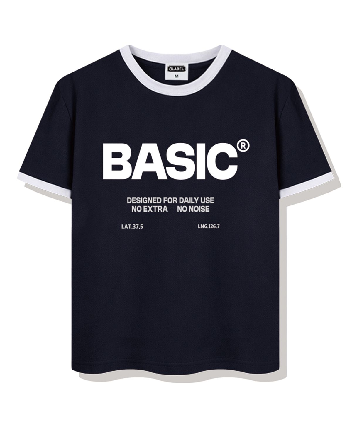 베이직라벨(BASIC LABEL) NoExtras Ringer Loose Fit Short-Sleeved T-Shirt 4 Color [BLSE_4002]