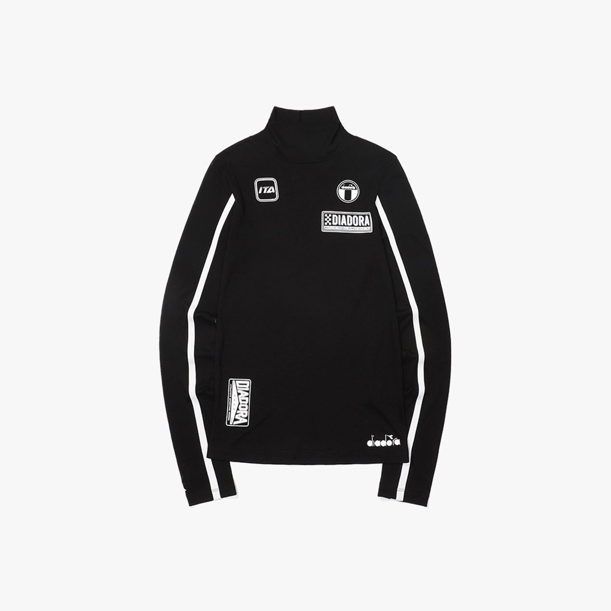 디아도라(diadora) 피트크루 하이넥 롱슬리브 우먼 BLACK