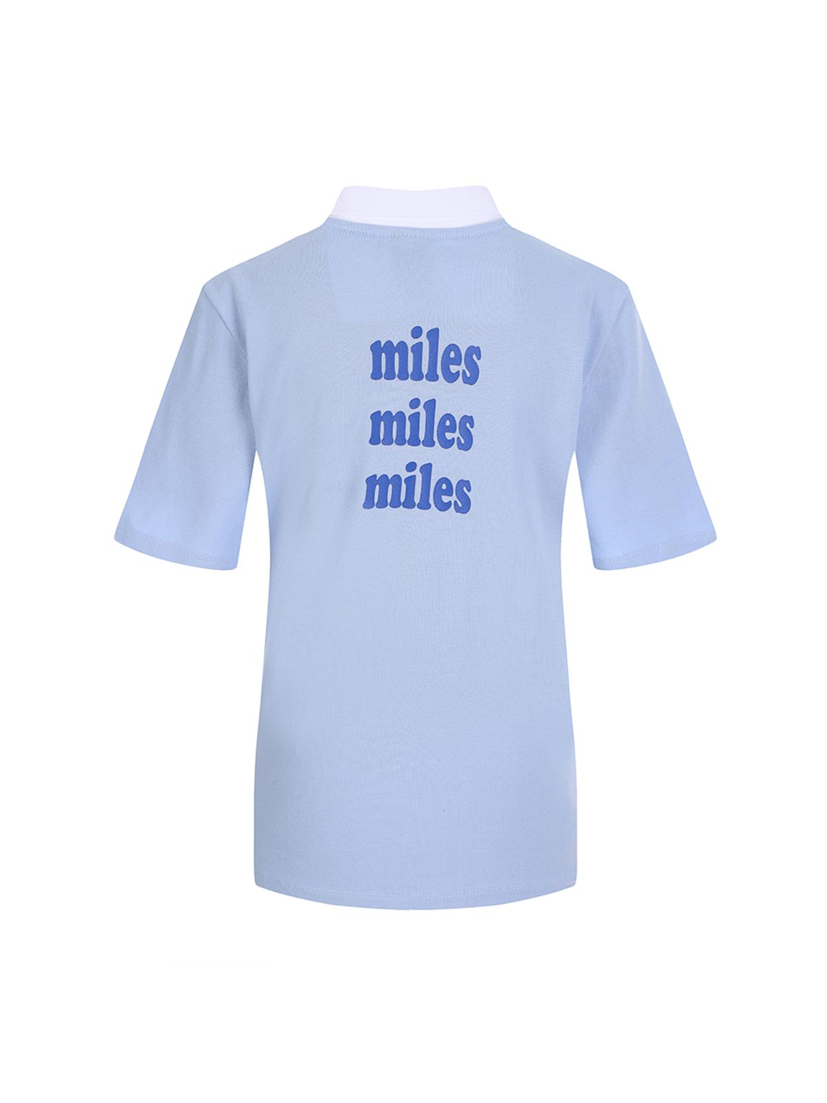 마일즈 앤 마일즈 앤 마일즈(MILES AND MILES AND MILES) 그래픽 피케 셔츠_ 스카이블루