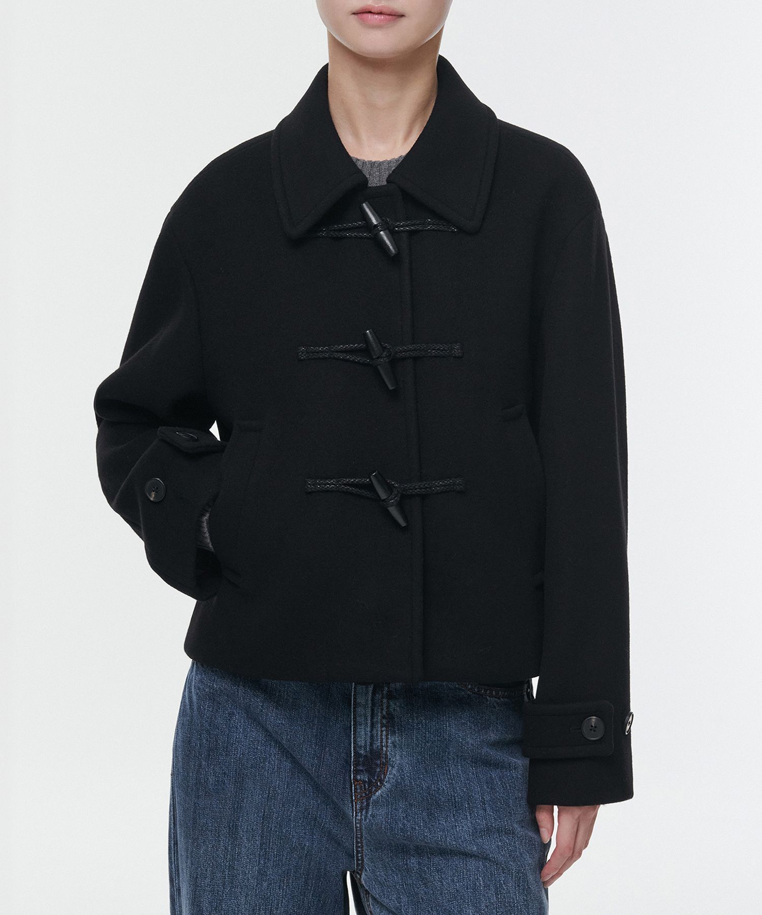 MUSINSA DEHEVE Pコート ダッフルコート　ブラック MUSINSA公式 | MUSINSA STANDARD WOMAN ウィメンズウールブレンド