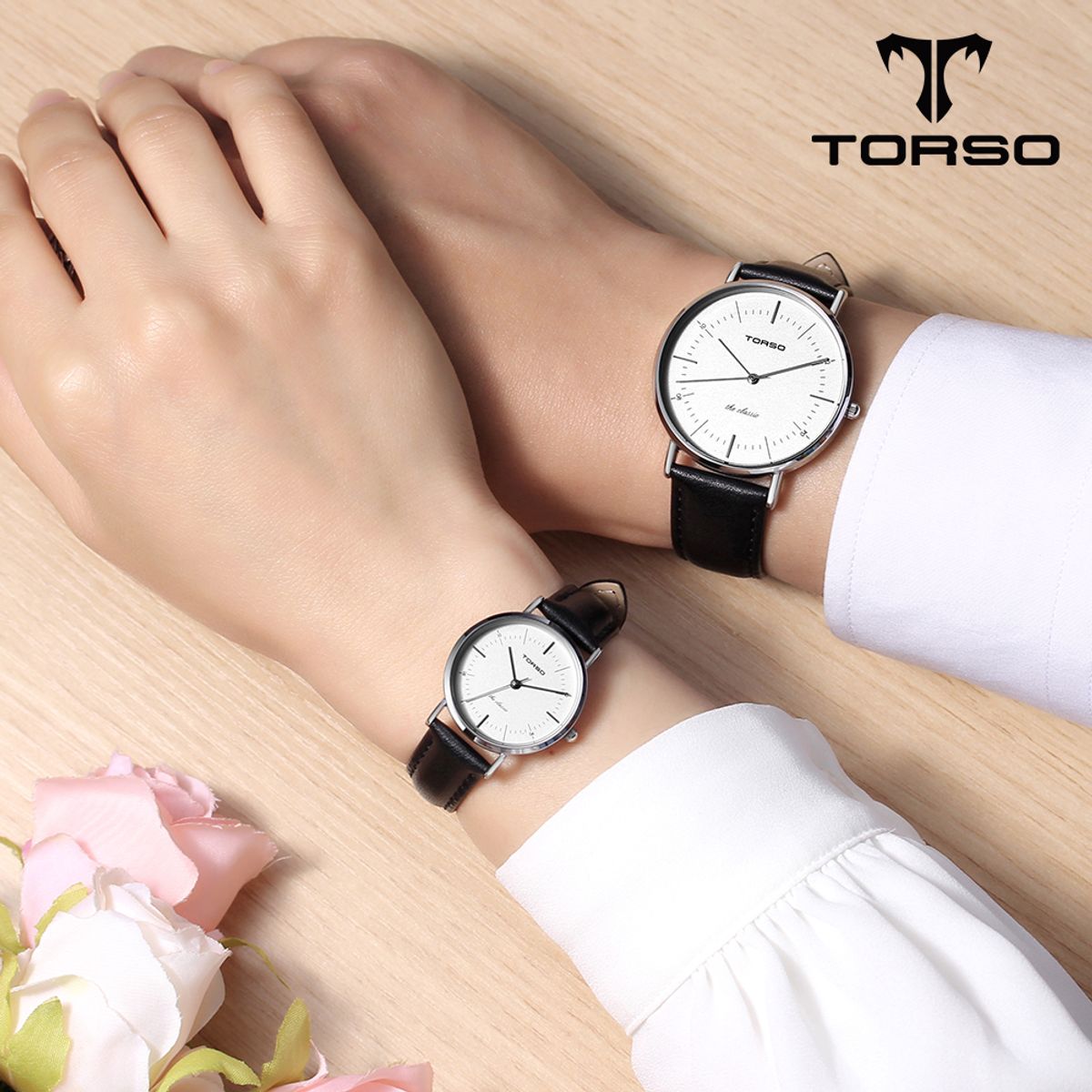 토르소(TORSO) T41L-SSBK 더클래식 쿼츠 커플 워치 남여 가죽 시계