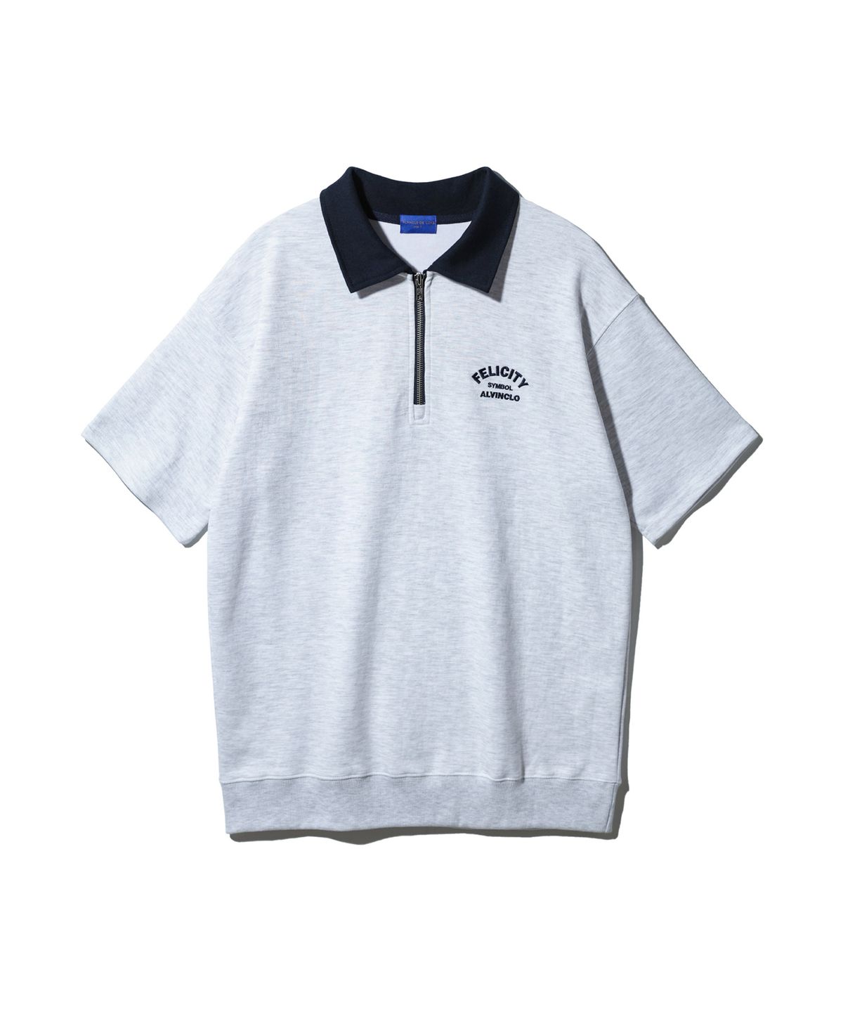 앨빈클로(ALVINCLO) FELICITY 반집업 배색 카라 반팔 맨투맨 DLX3508 (4 COLOR)