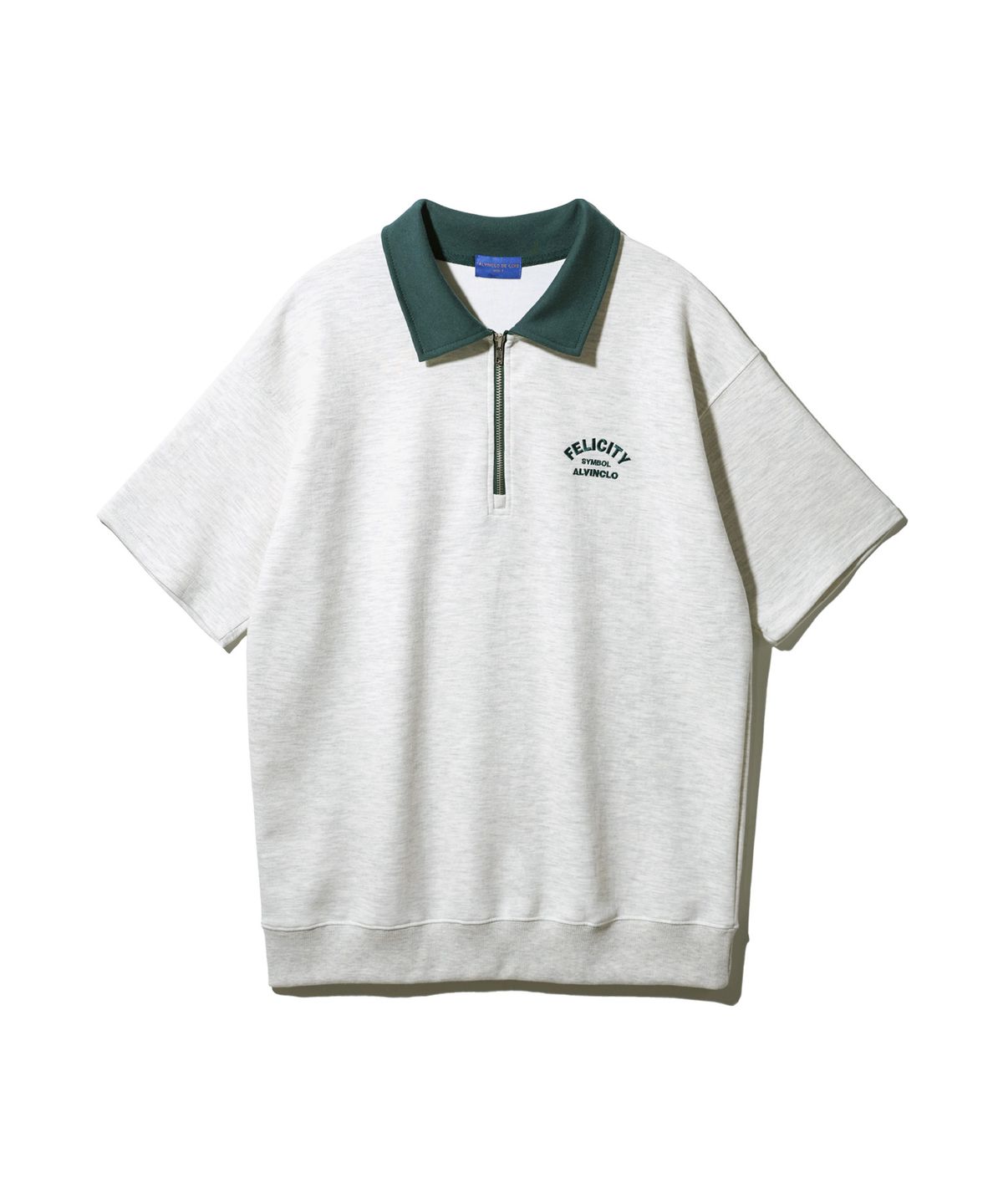 앨빈클로(ALVINCLO) FELICITY 반집업 배색 카라 반팔 맨투맨 DLX3508 (4 COLOR)