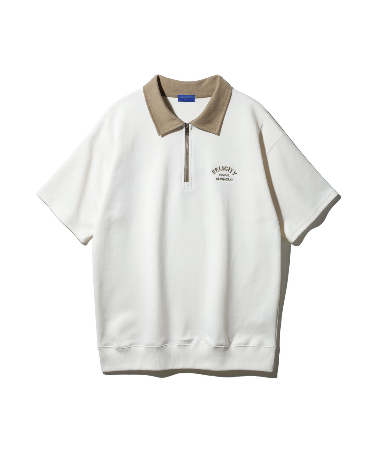 앨빈클로(ALVINCLO) FELICITY 반집업 배색 카라 반팔 맨투맨 DLX3508 (4 COLOR)