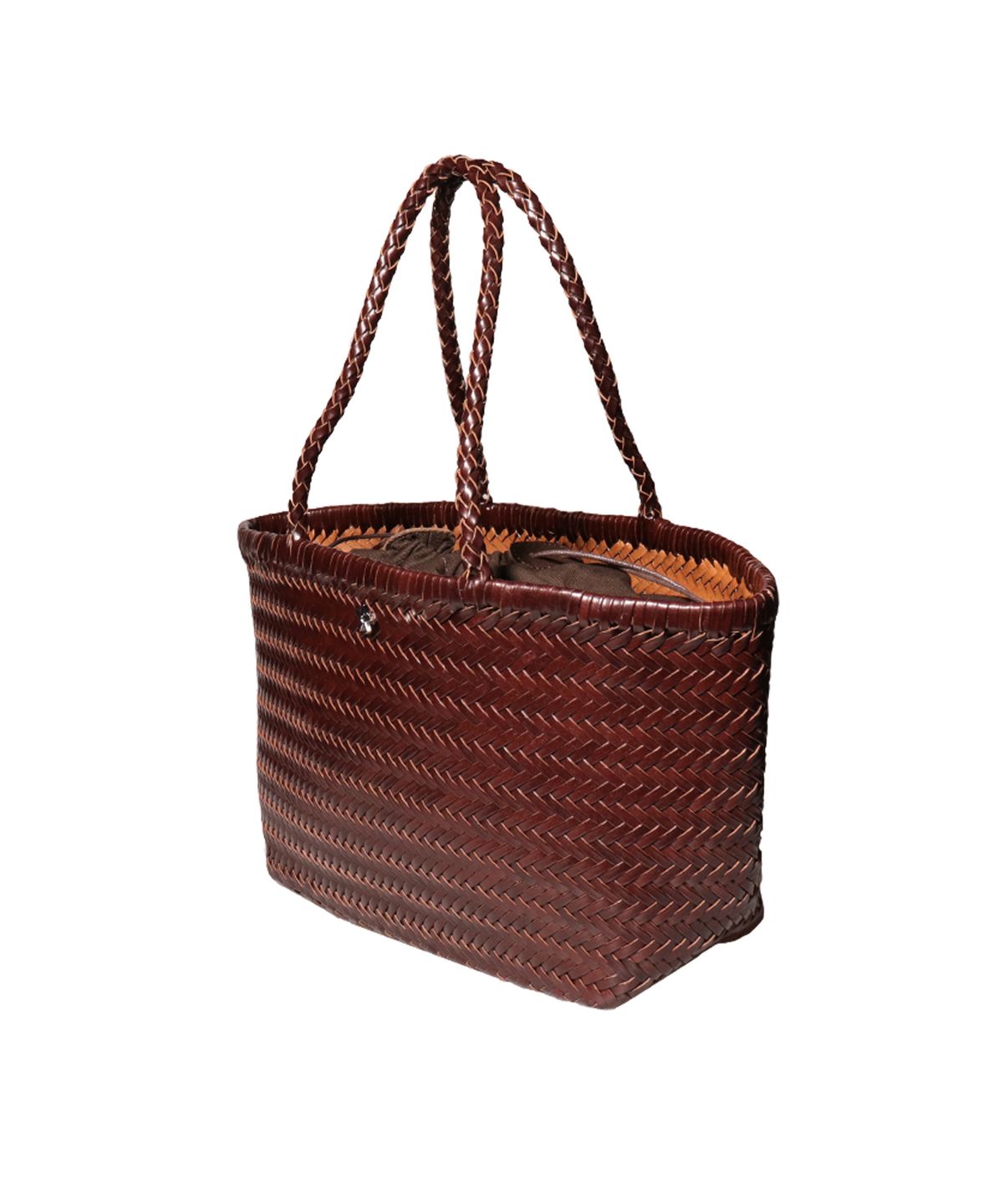 엘케블룸(ELKE BLOEM) WILLOW DARK BROWN LEATHER BASKET BAG