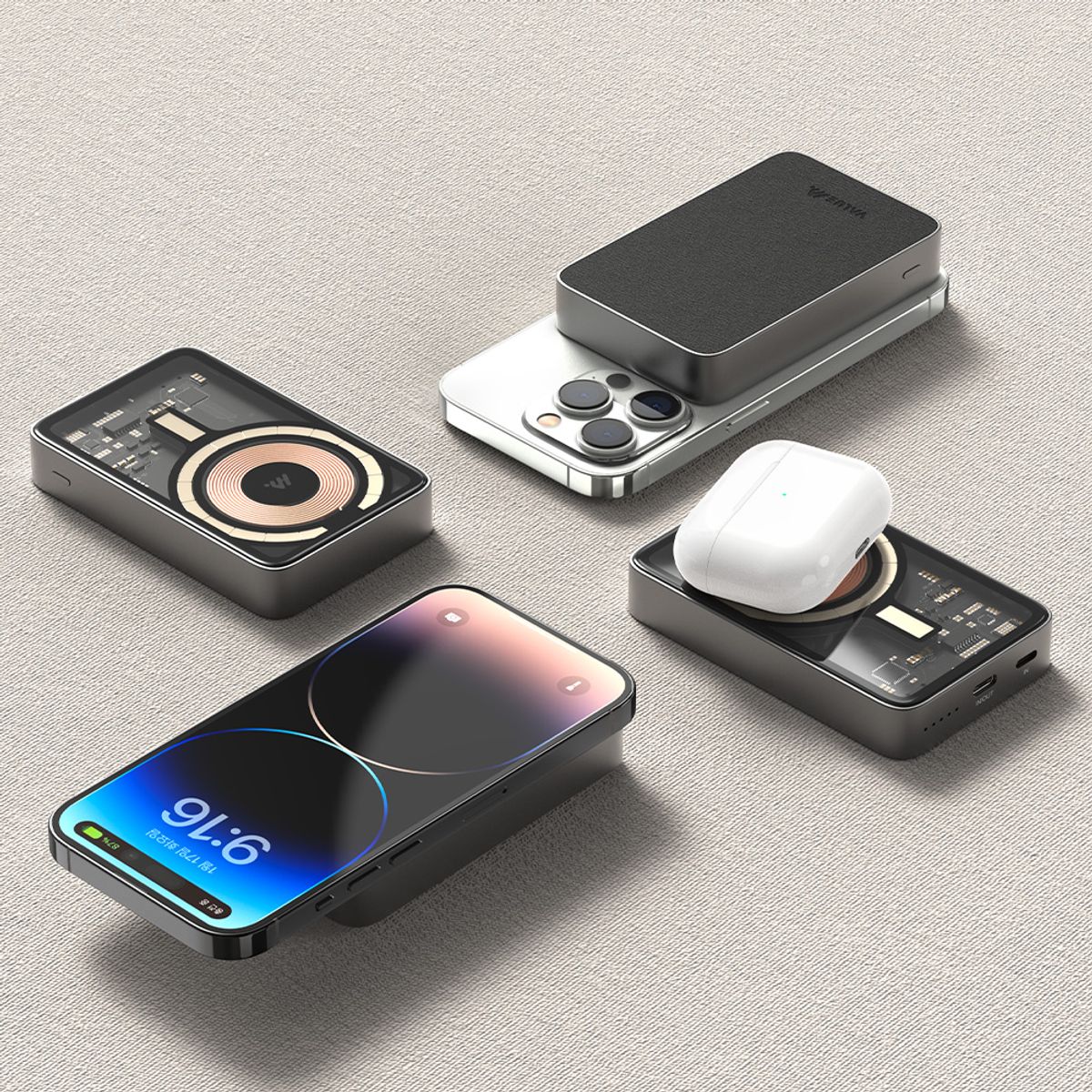 밸류엠(VALUEM) 투명 맥세이프 고속충전 보조배터리 5000mAh