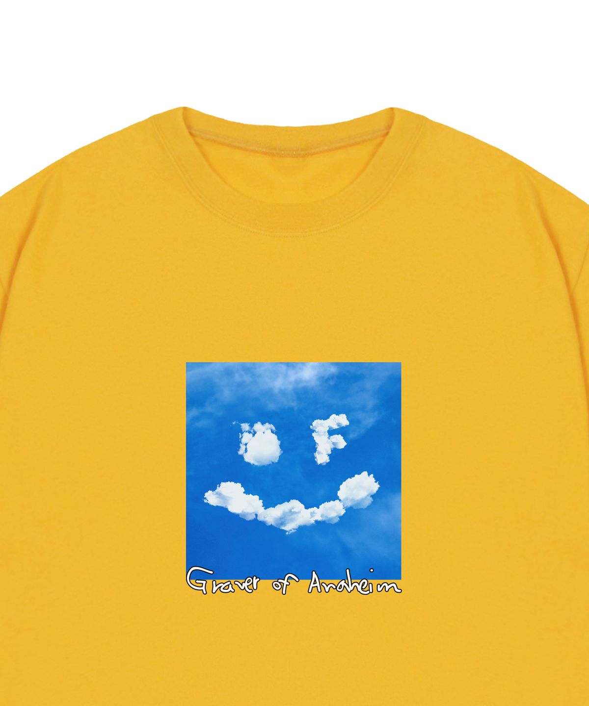 그레이버(GRAVER) [UNISEX]드로잉스마일 클라우드 로고 반팔티_머스타드