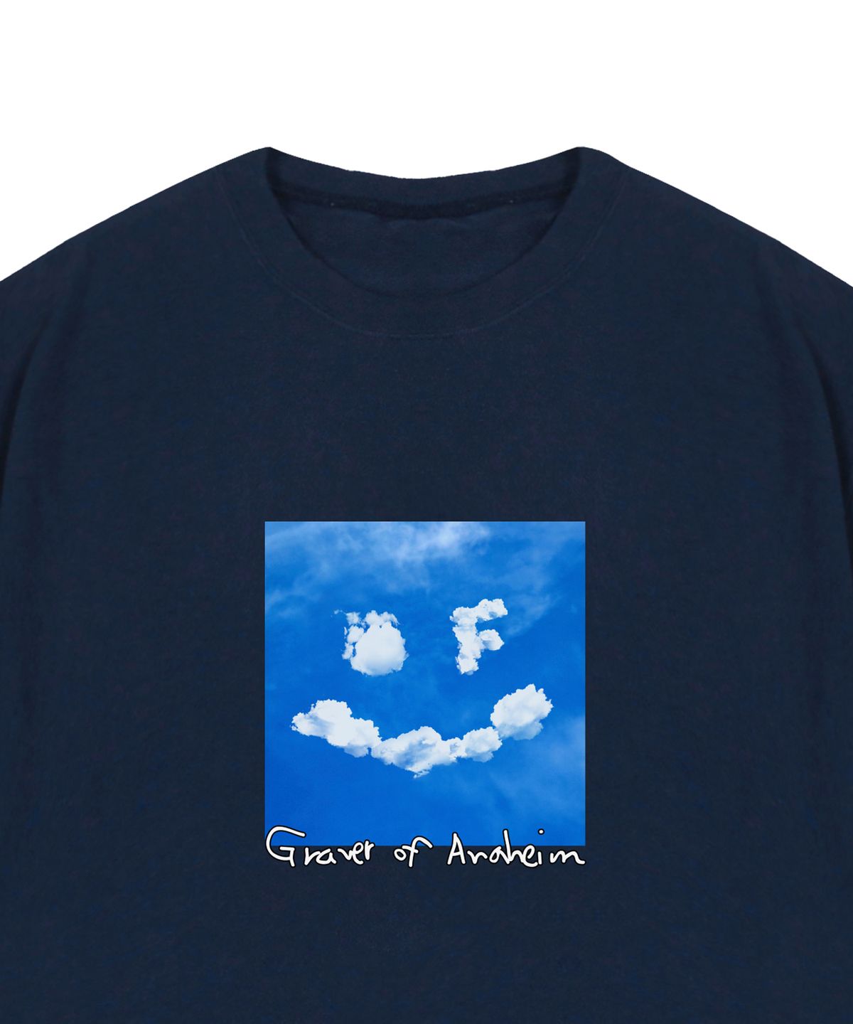 그레이버(GRAVER) [UNISEX]드로잉스마일 클라우드 로고 반팔티_네이비