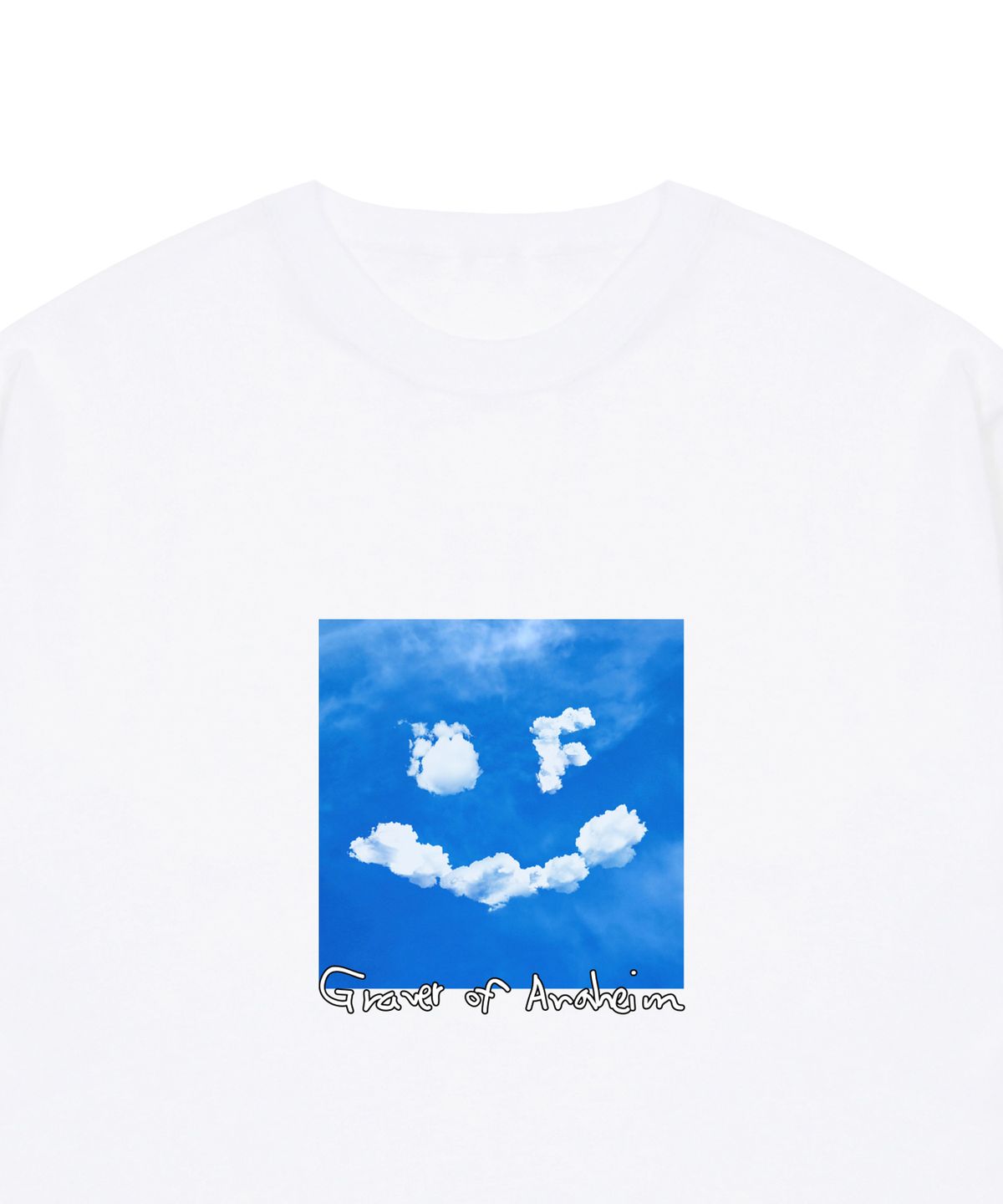 그레이버(GRAVER) [UNISEX]드로잉스마일 클라우드 로고 반팔티_화이트