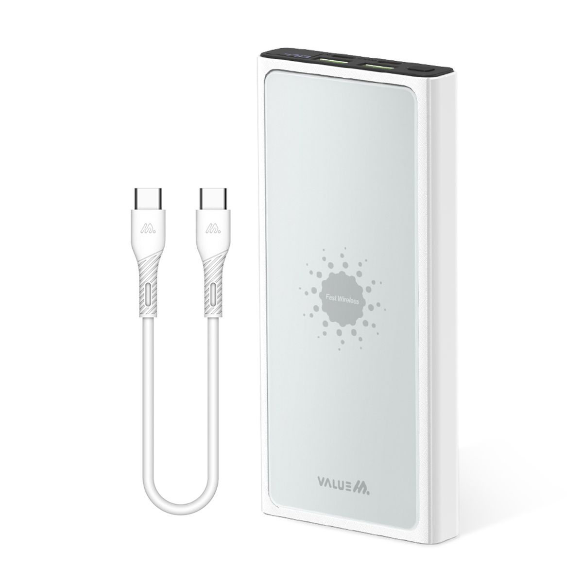 밸류엠(VALUEM) 22.5W PD 고속 무선충전 보조배터리 10000mAh(CtoC케이블+흡착패드)
