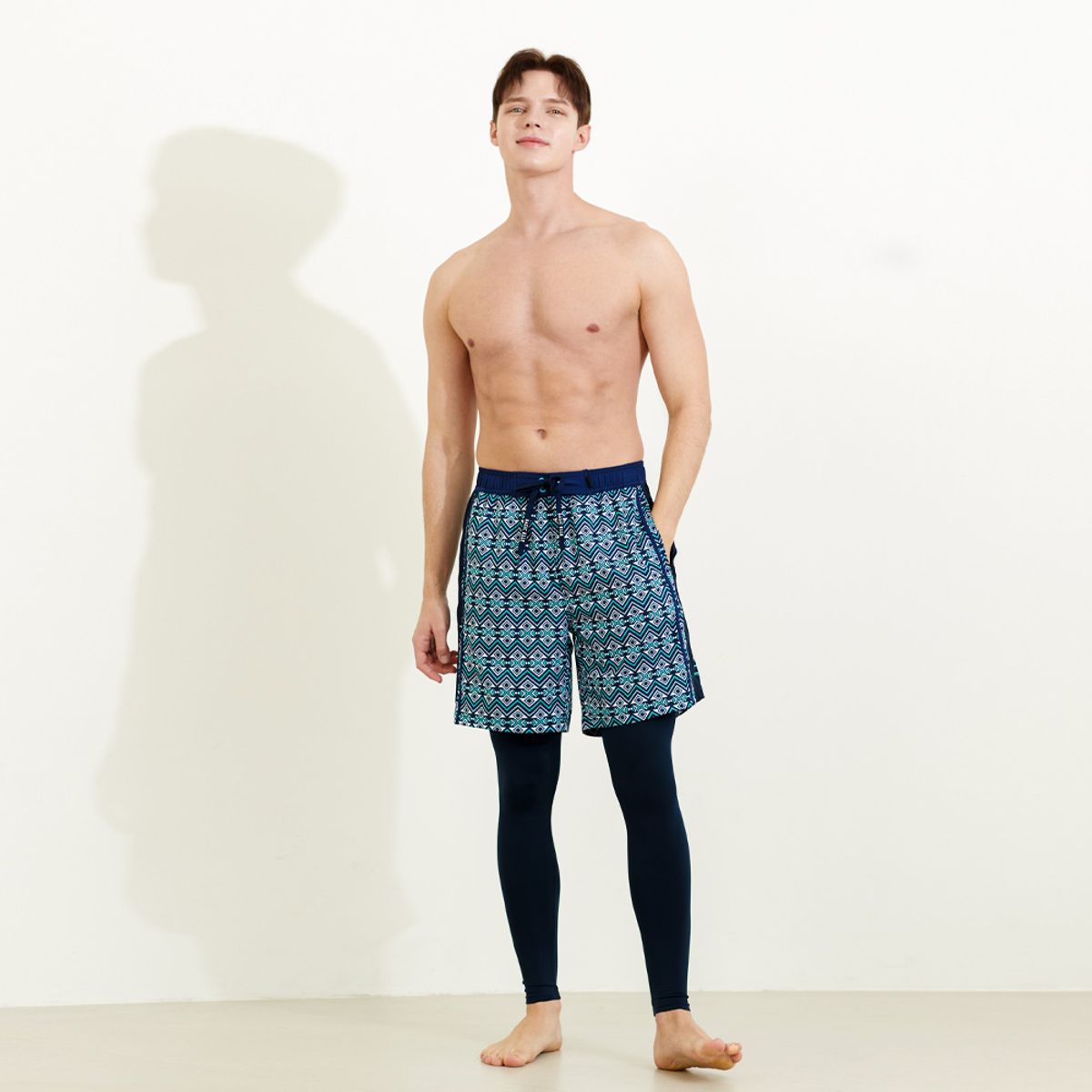 베이직엘르(BASIC ELLE) 남성 집업 래쉬가드 비치반바지 워터레깅스 세트 BEM-W917N