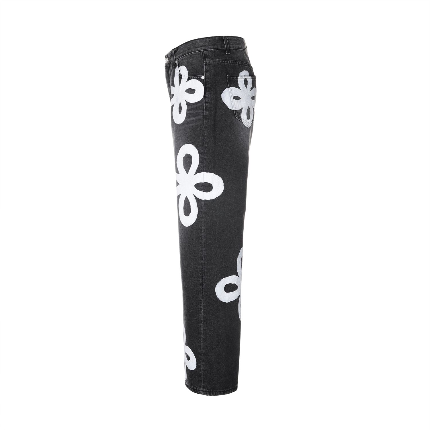 MUSINSA公式 | SURGERY painted clover jeans - black denim