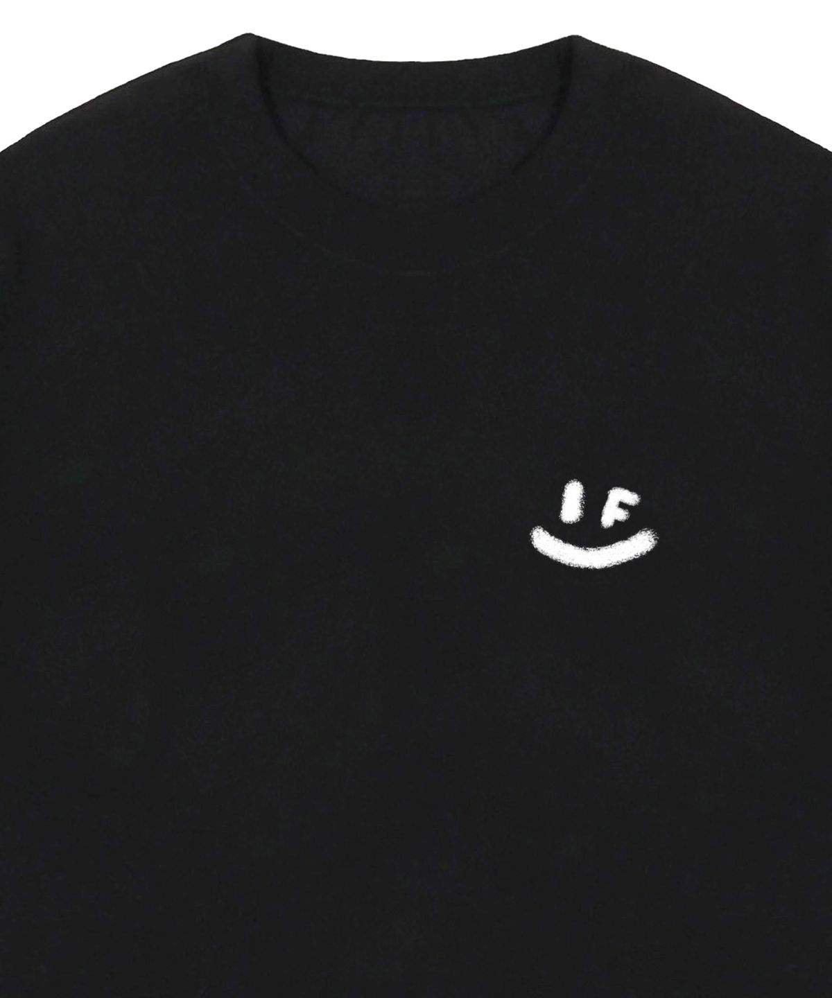 그레이버(GRAVER) [UNISEX]스프레이 스몰 드로잉스마일 반팔티_블랙/화이트 로고