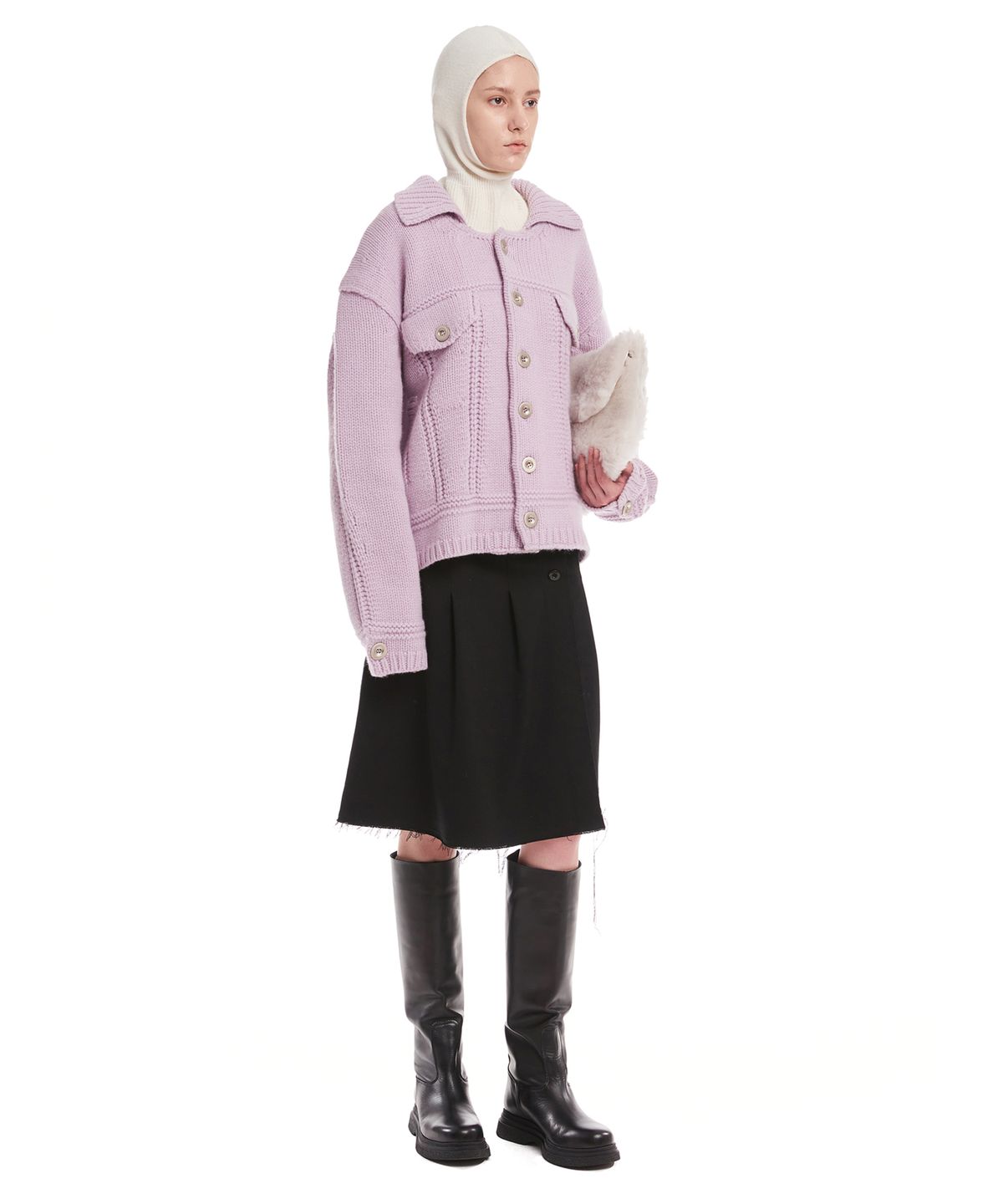 트렁크프로젝트(TRUNK PROJECT) Black Pleated Wrap Skirt