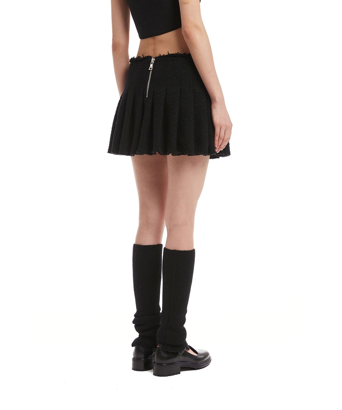 트렁크프로젝트(TRUNK PROJECT) Black Pleated Mini Skirt