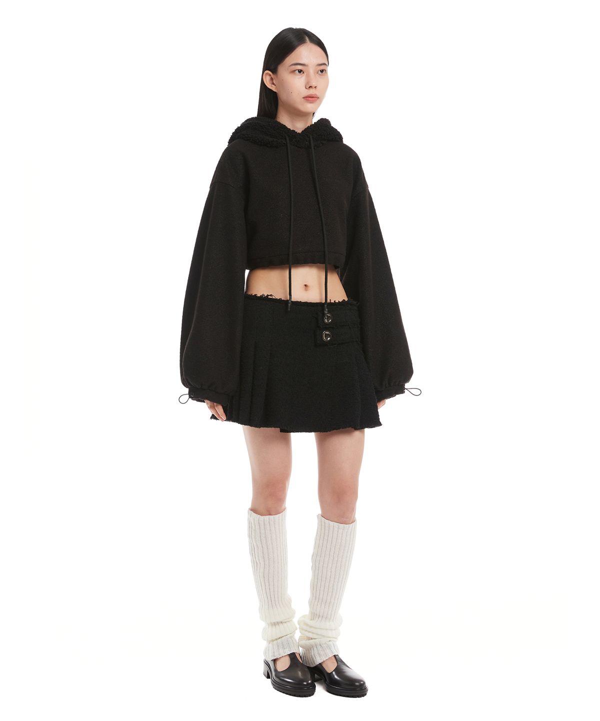 트렁크프로젝트(TRUNK PROJECT) Black Pleated Mini Skirt