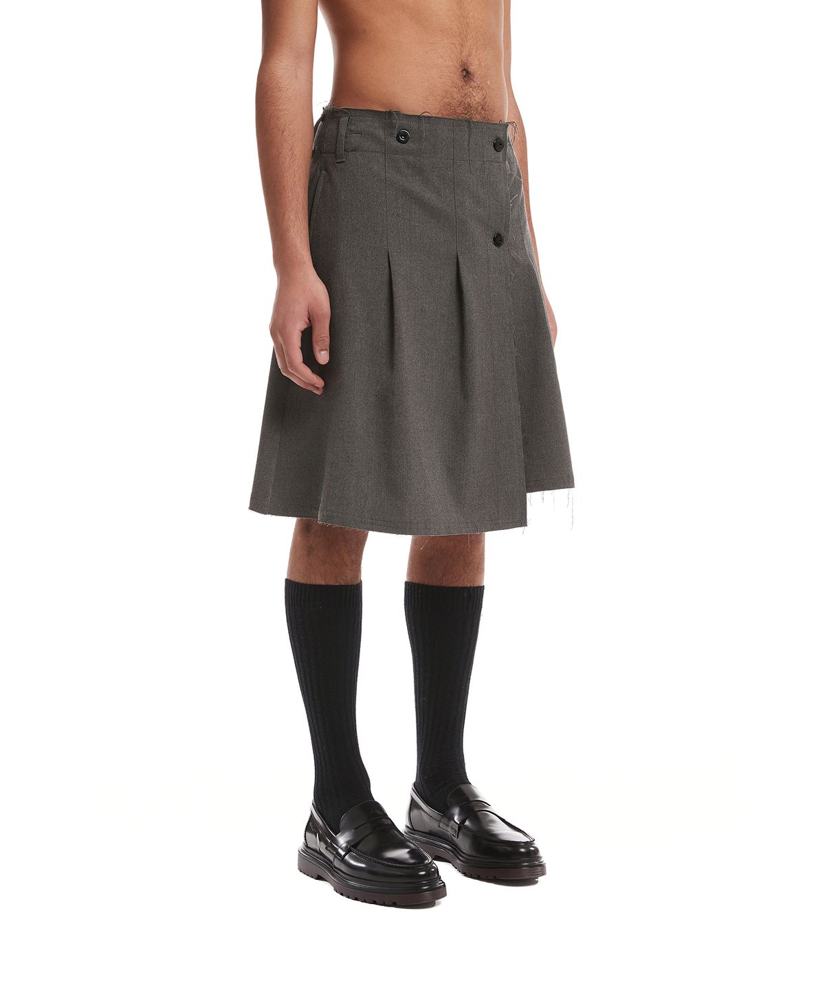 트렁크프로젝트(TRUNK PROJECT) Grey Pleated Wrap Skirt