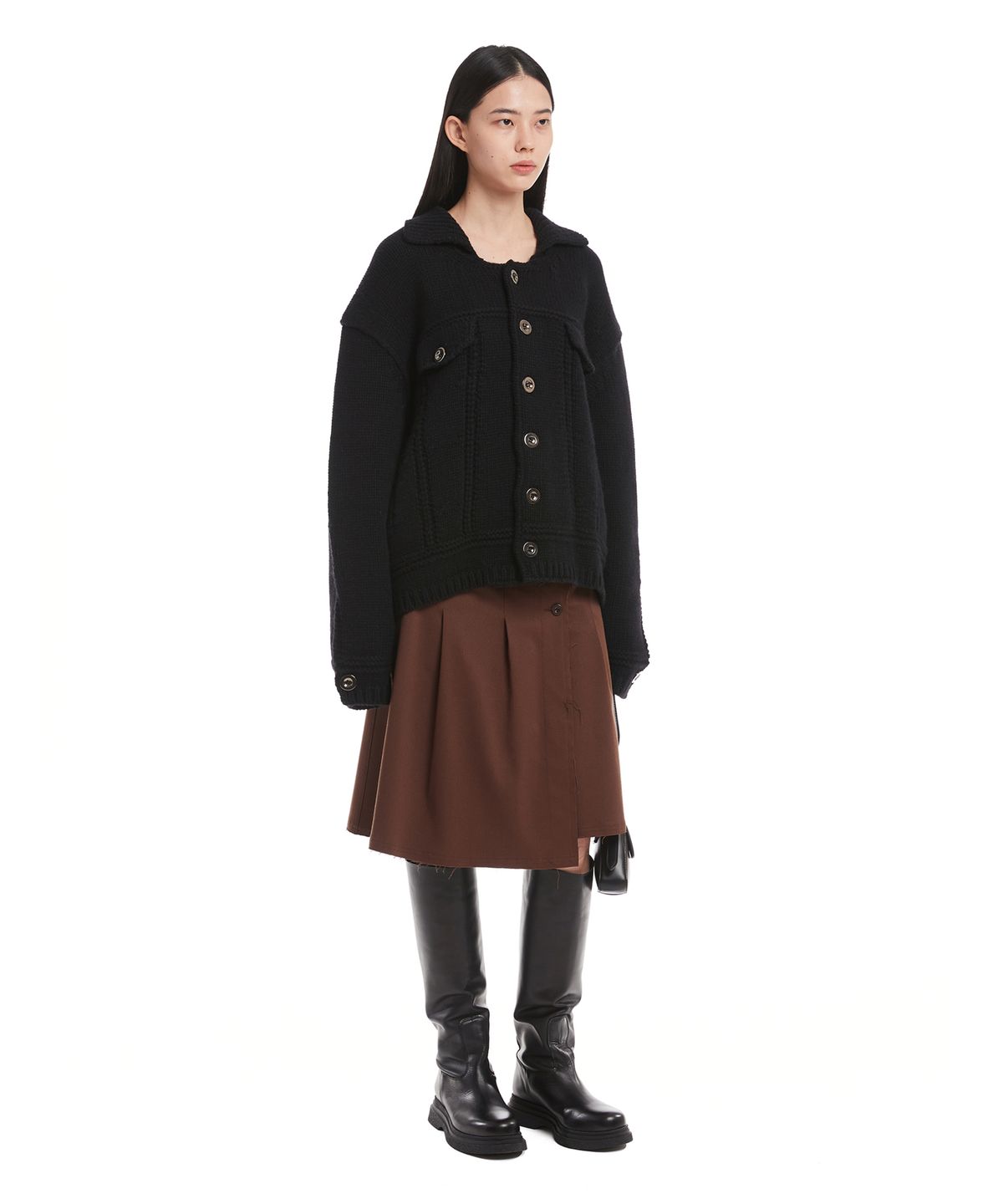 트렁크프로젝트(TRUNK PROJECT) Black Jacket Knit Cardigan