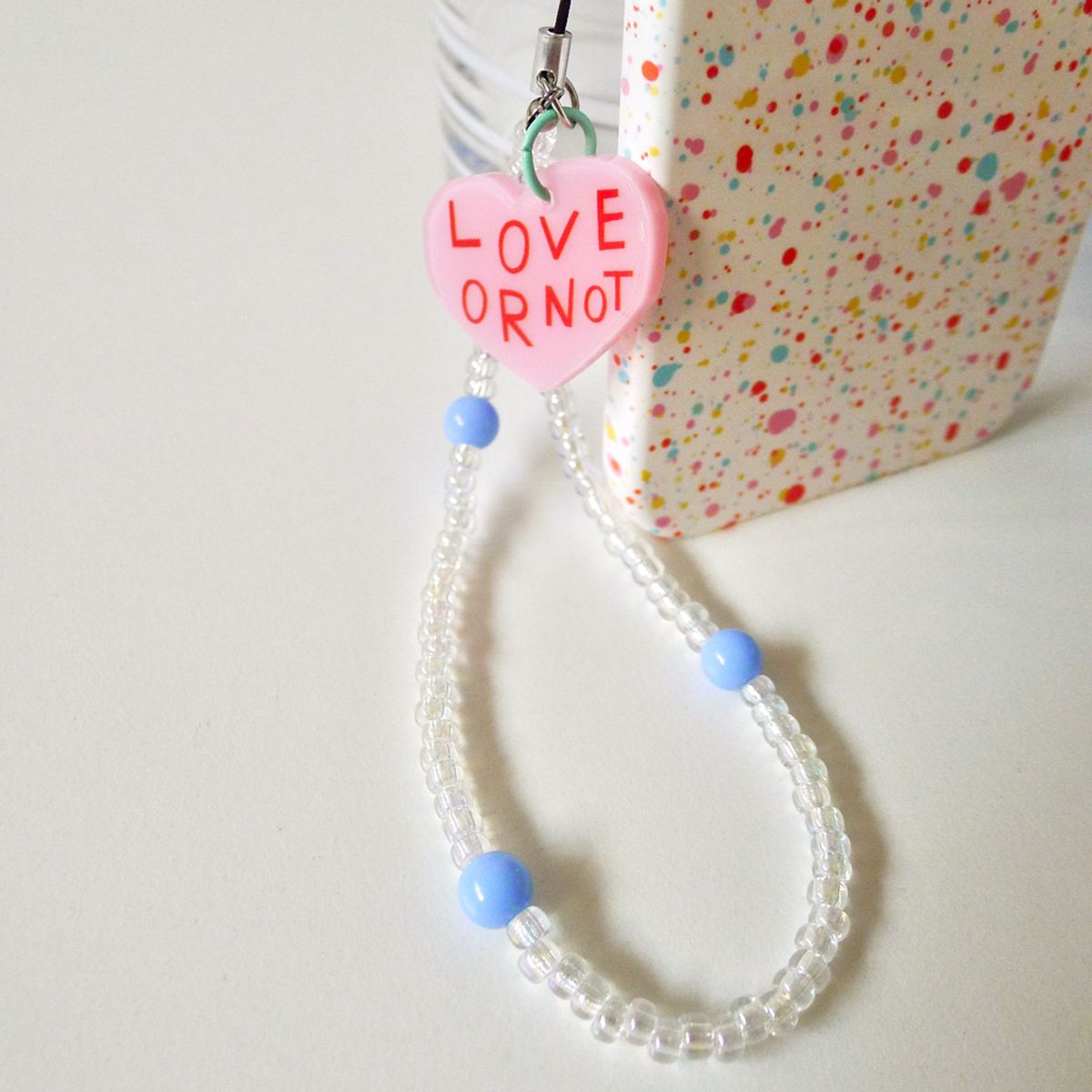 러브오낫(LOVE OR NOT) Pink Love-Bubble Beads Strap 비즈스트랩
