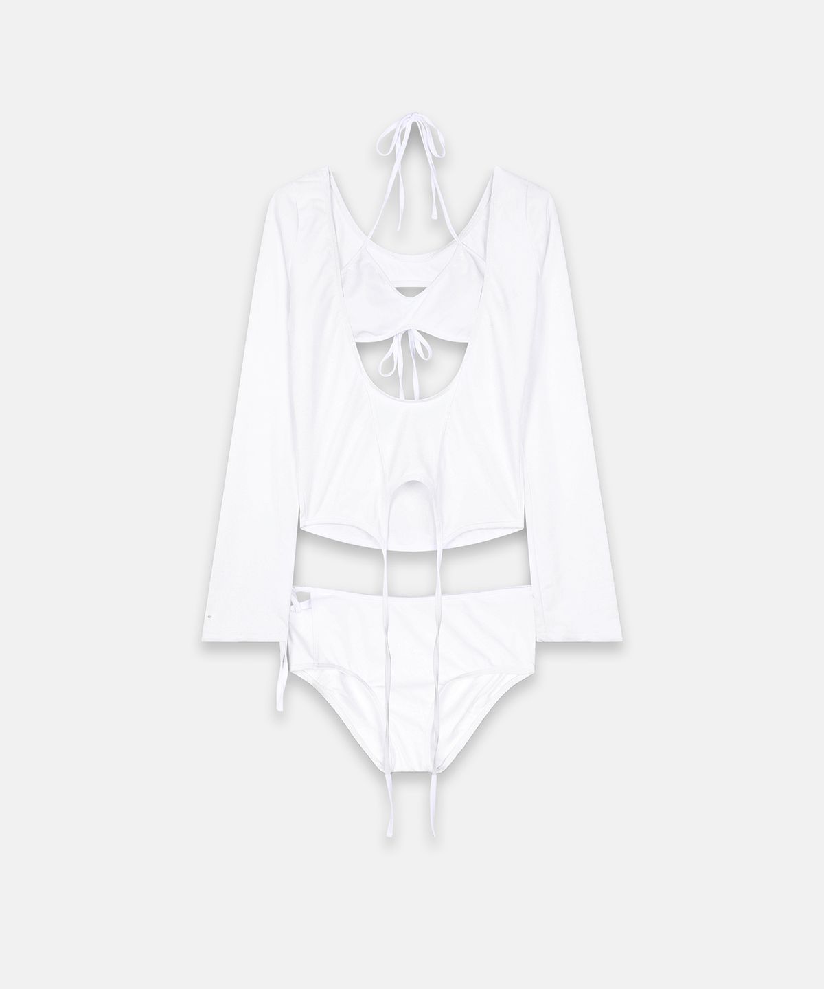 나체(NACHE) 3-PIECE GARTER SWIM SUIT WHITE