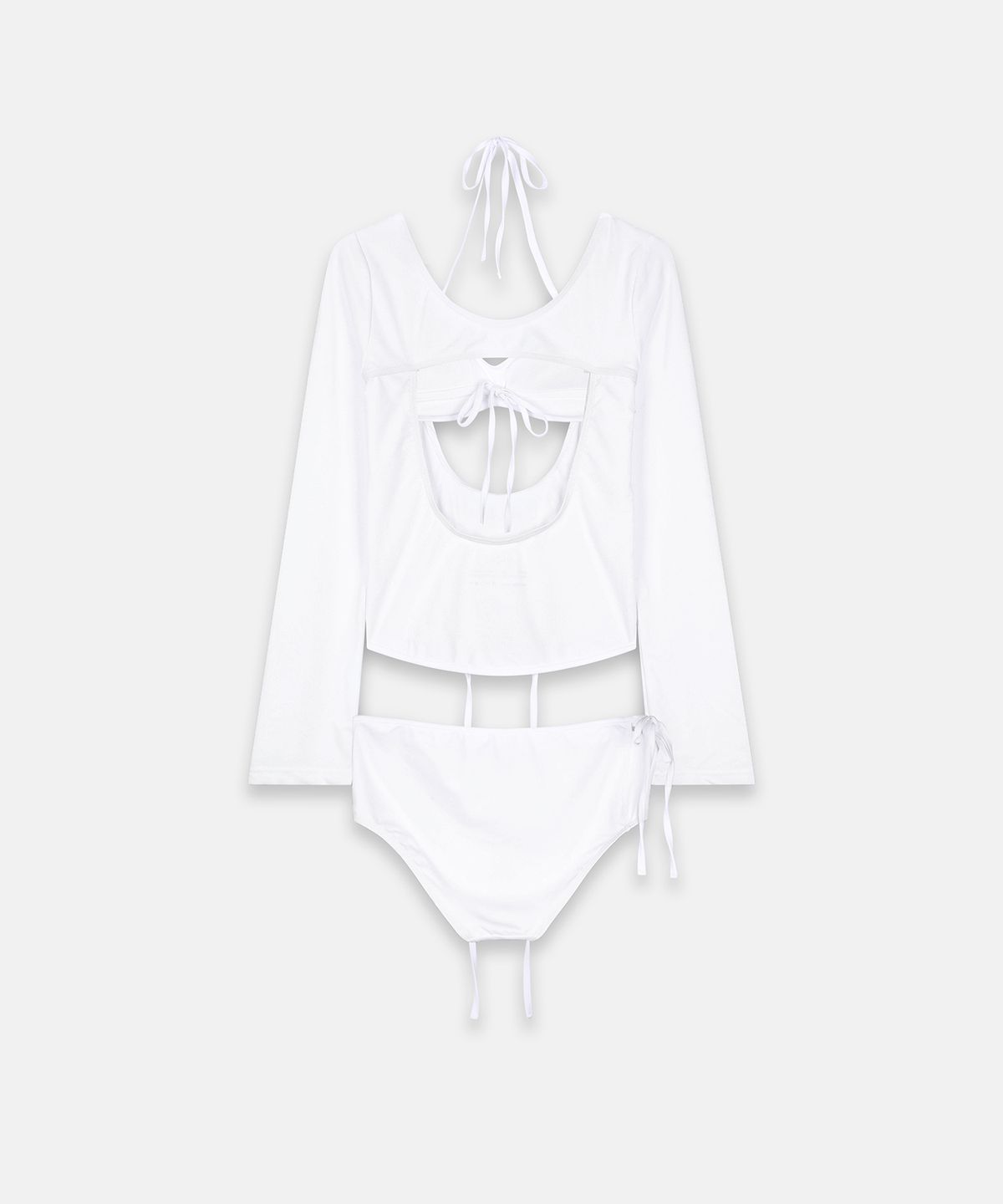 나체(NACHE) 3-PIECE GARTER SWIM SUIT WHITE