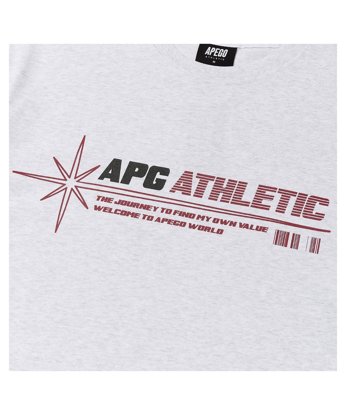 아페고 스포츠(APEGO SPORTS) 에너제틱 오버핏 반팔티 화이트멜란지