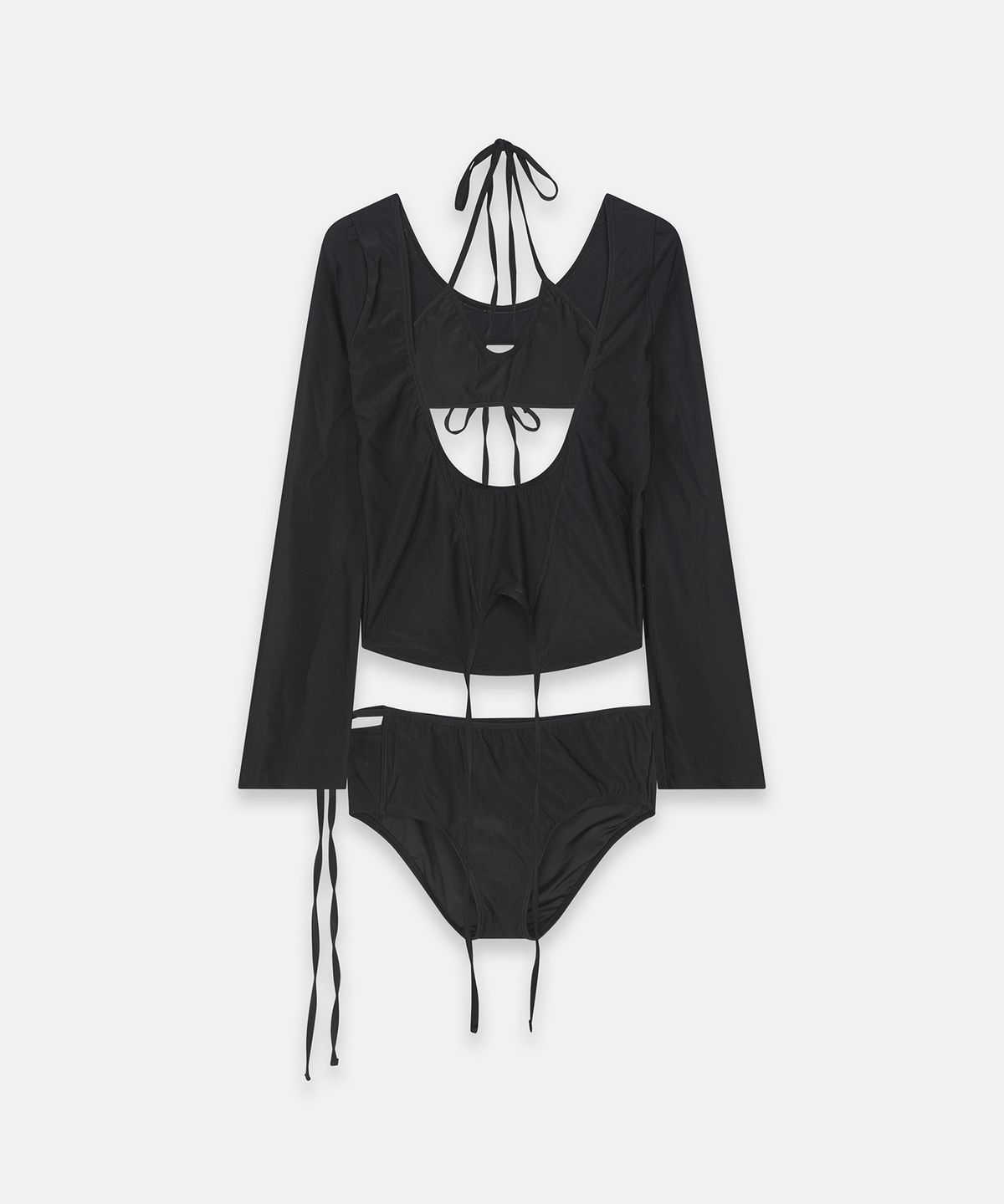 나체(NACHE) 3-PIECE GARTER SWIM SUIT BLACK
